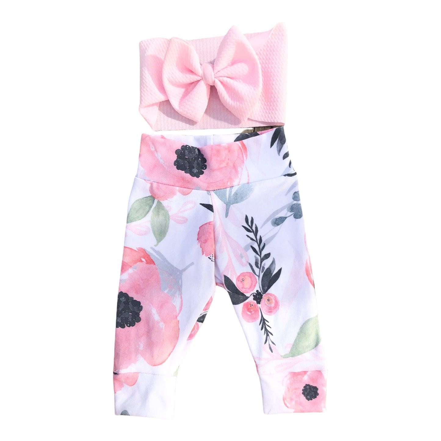 Pink Floral Baby Leggings