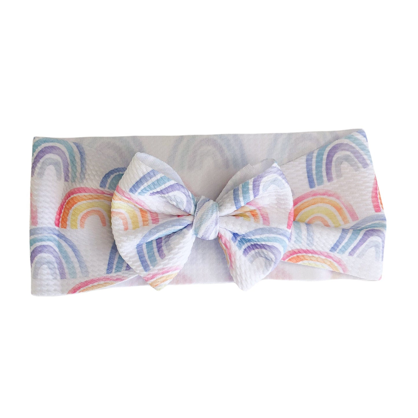 Pastel Rainbow Baby Headwrap Bow