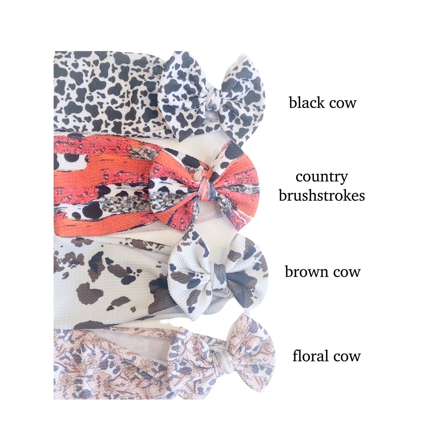Red Western Brushstroke Headwrap Bow