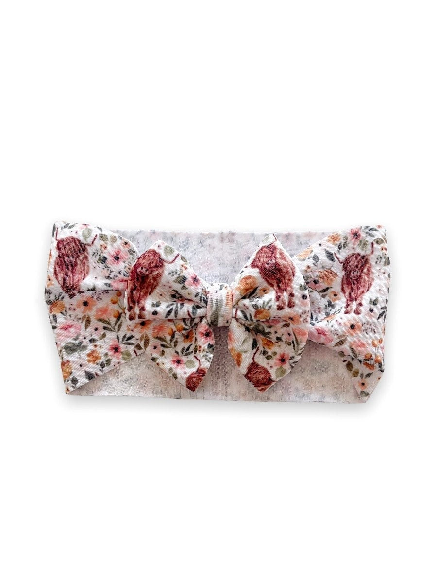 Highland Cow Headwrap Bow