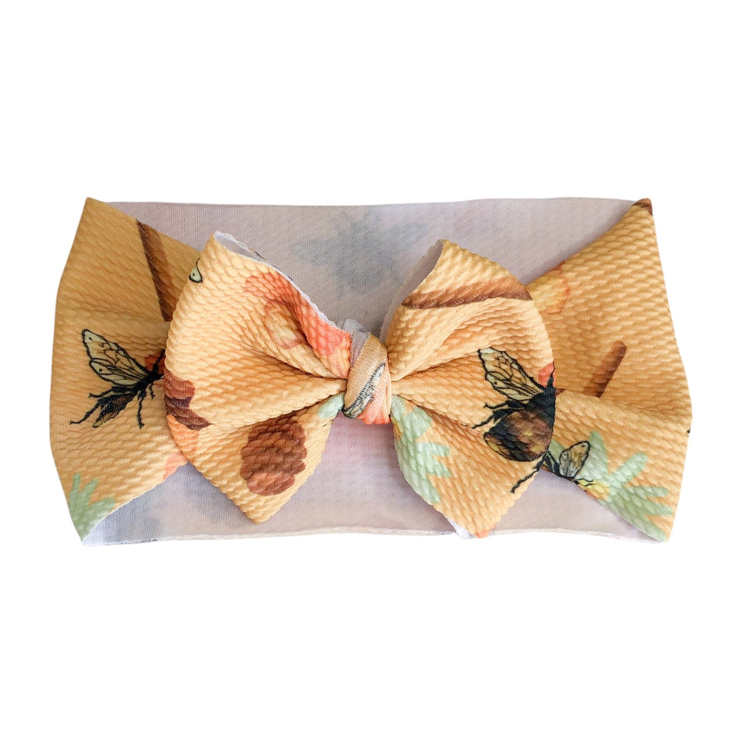 Yellow Bees Headwrap Bow
