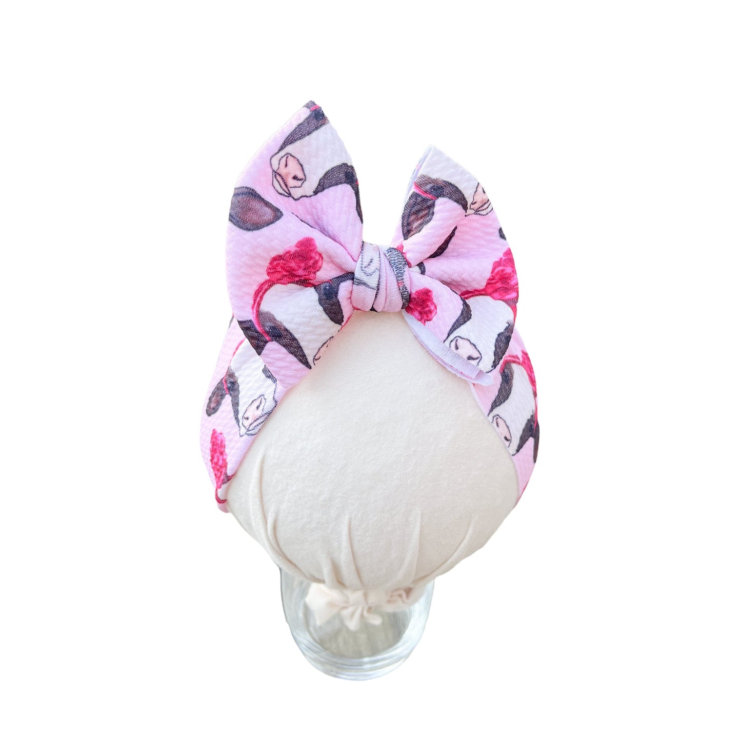 Cow Wearing Top Knot Headwrap Bow