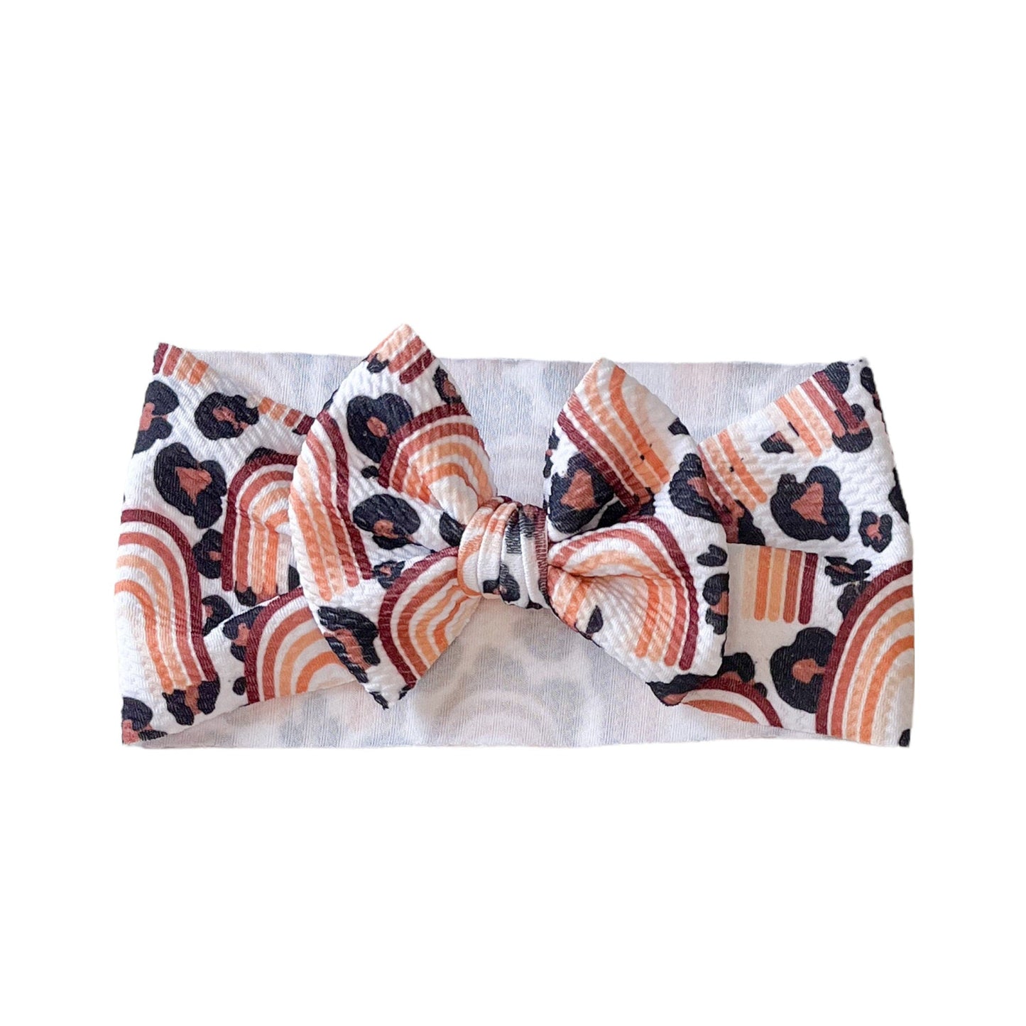 Rainbow Cheetah Headwrap Bow