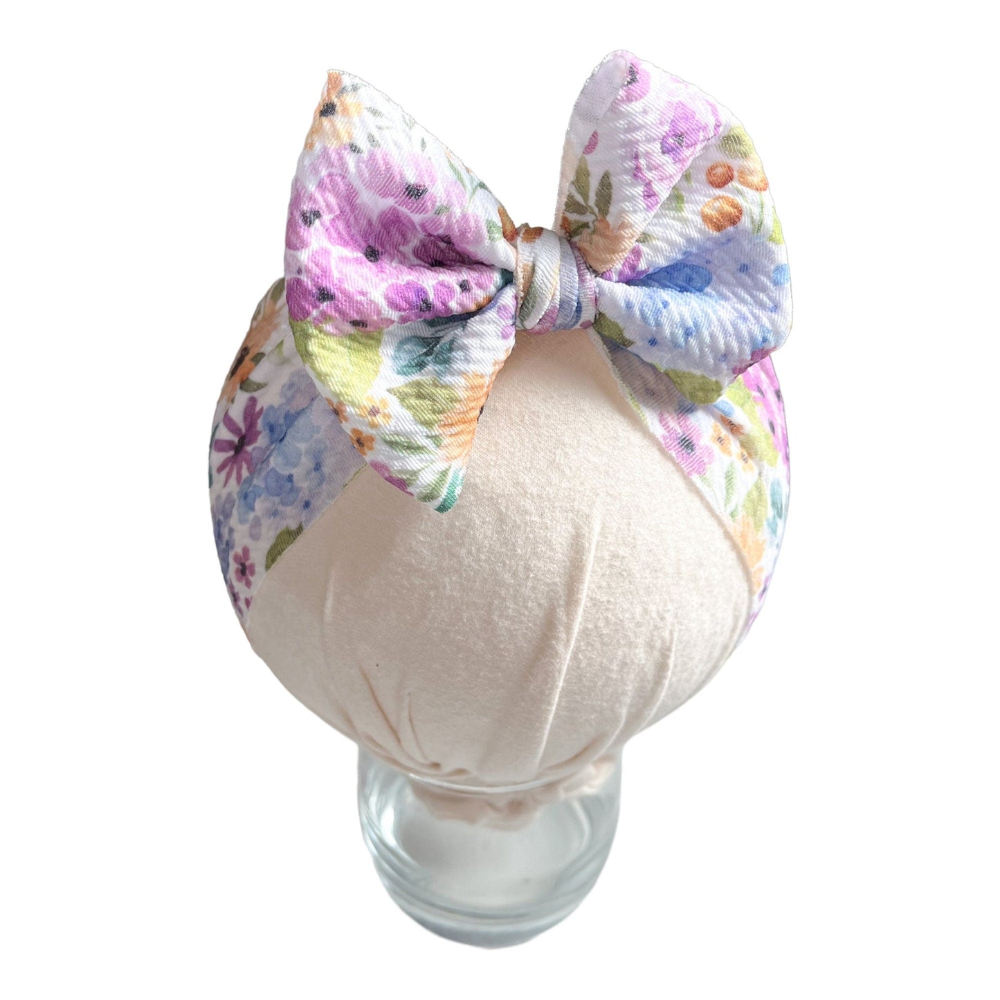 Purple Floral Headwrap Bow