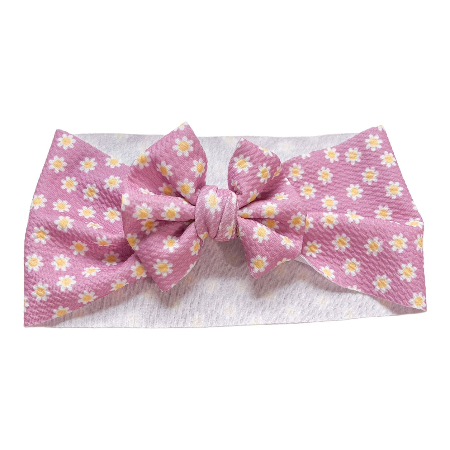 Pink Mini Flowers Headwrap Bow