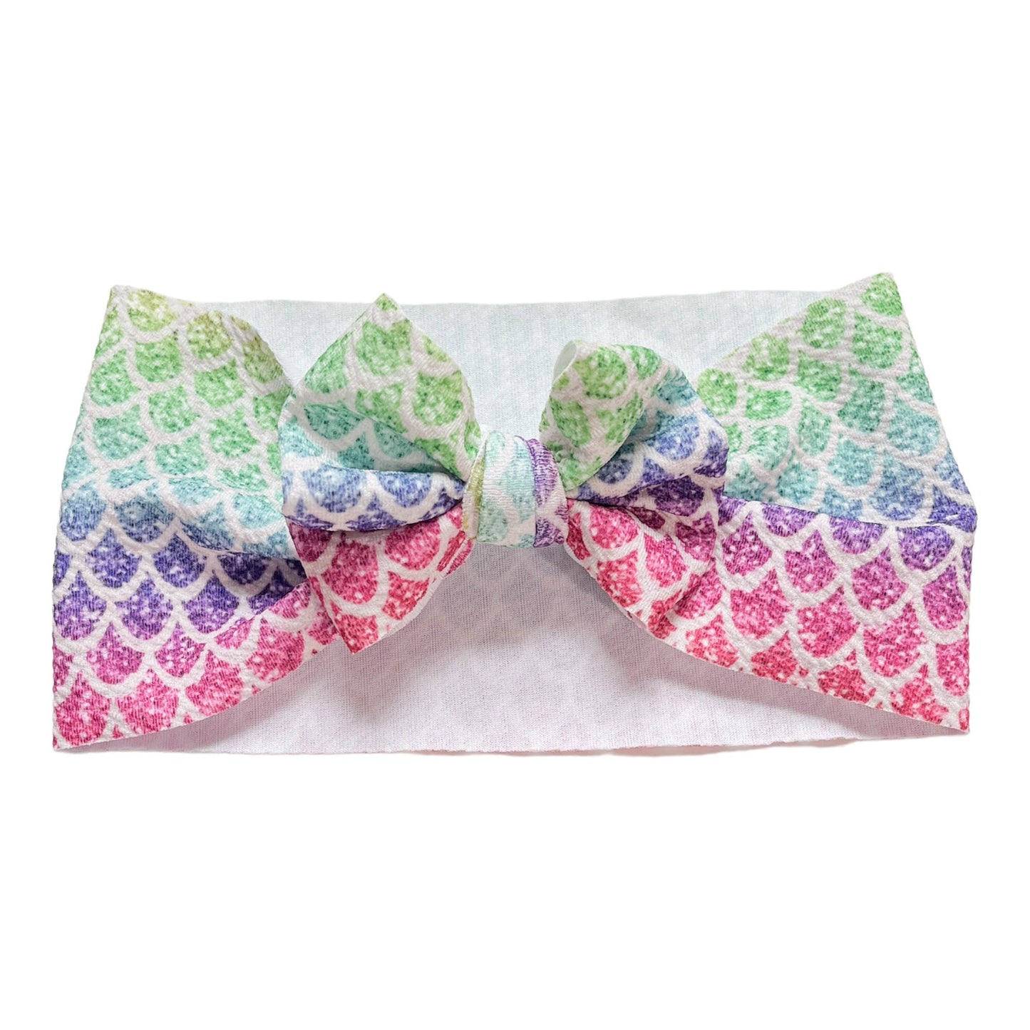 Rainbow Glitter Mermaid Headwrap Bow