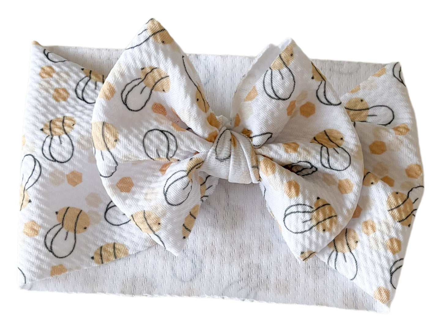 Doodle Bumble Bees Headwrap Bow