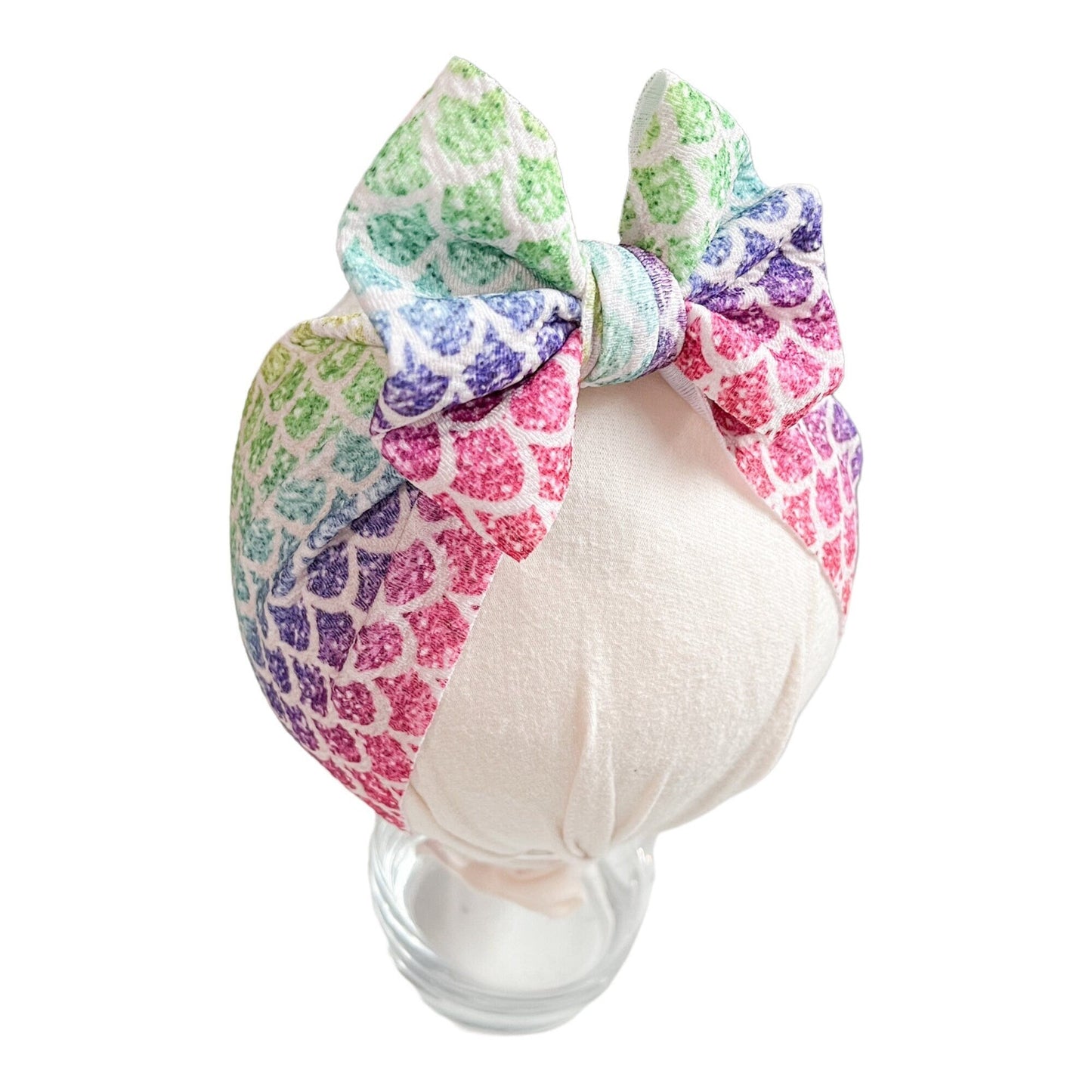 Rainbow Glitter Mermaid Headwrap Bow