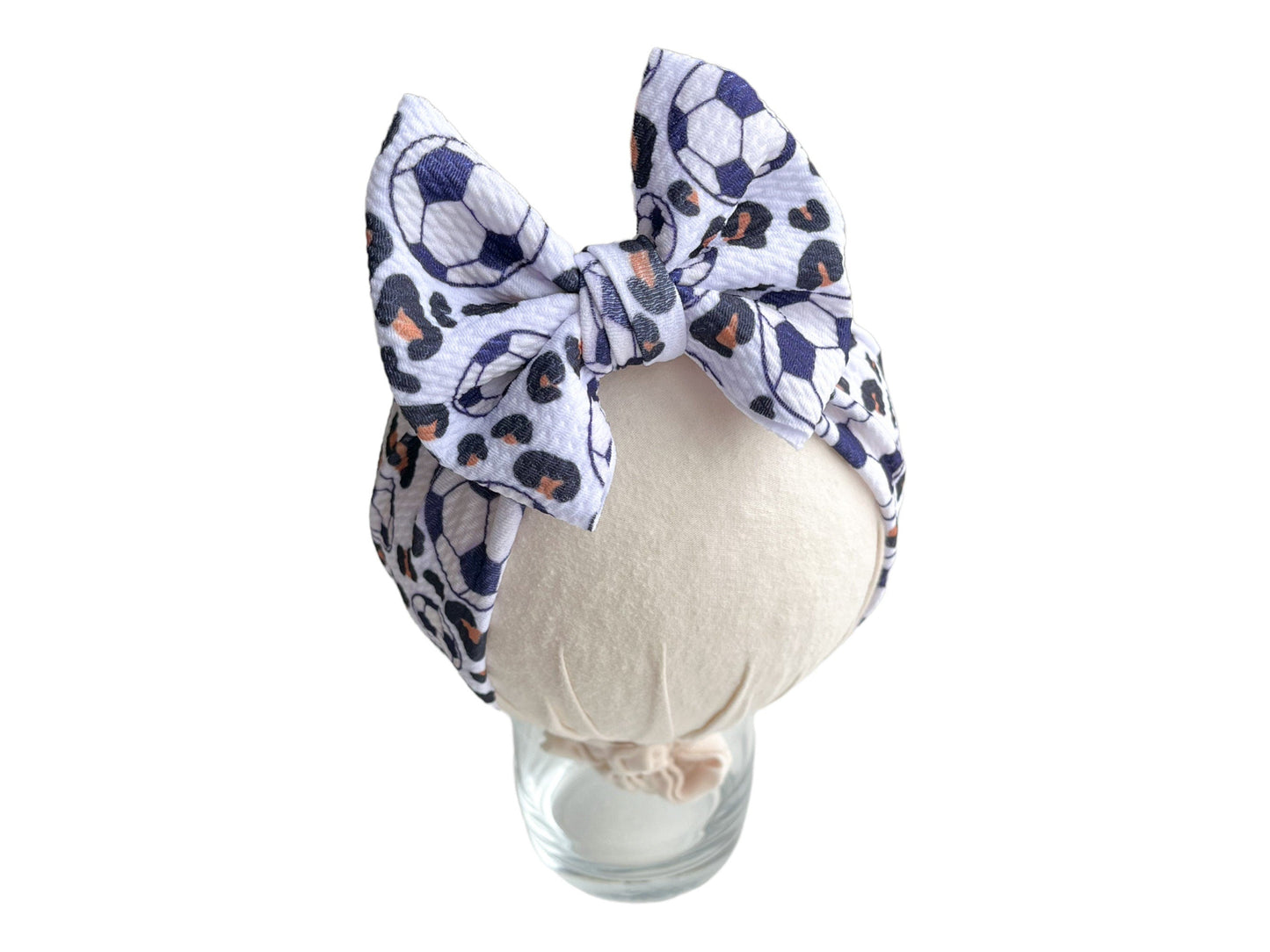 Soccer Cheetah Print Headwrap Bow