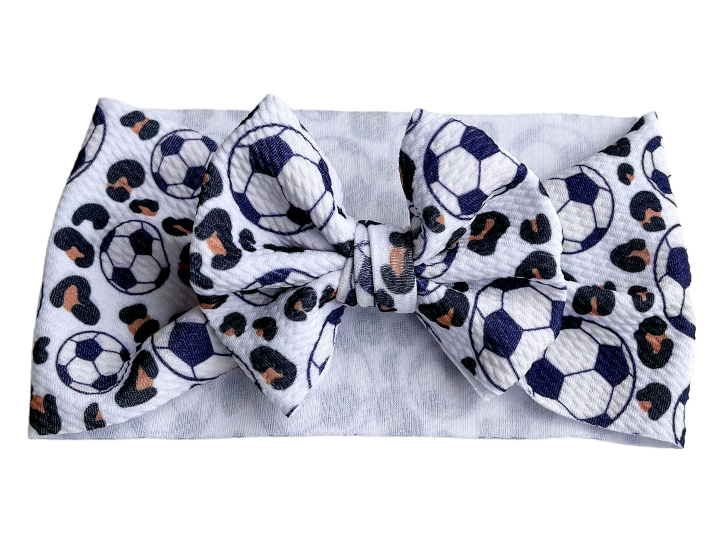 Soccer Cheetah Print Headwrap Bow