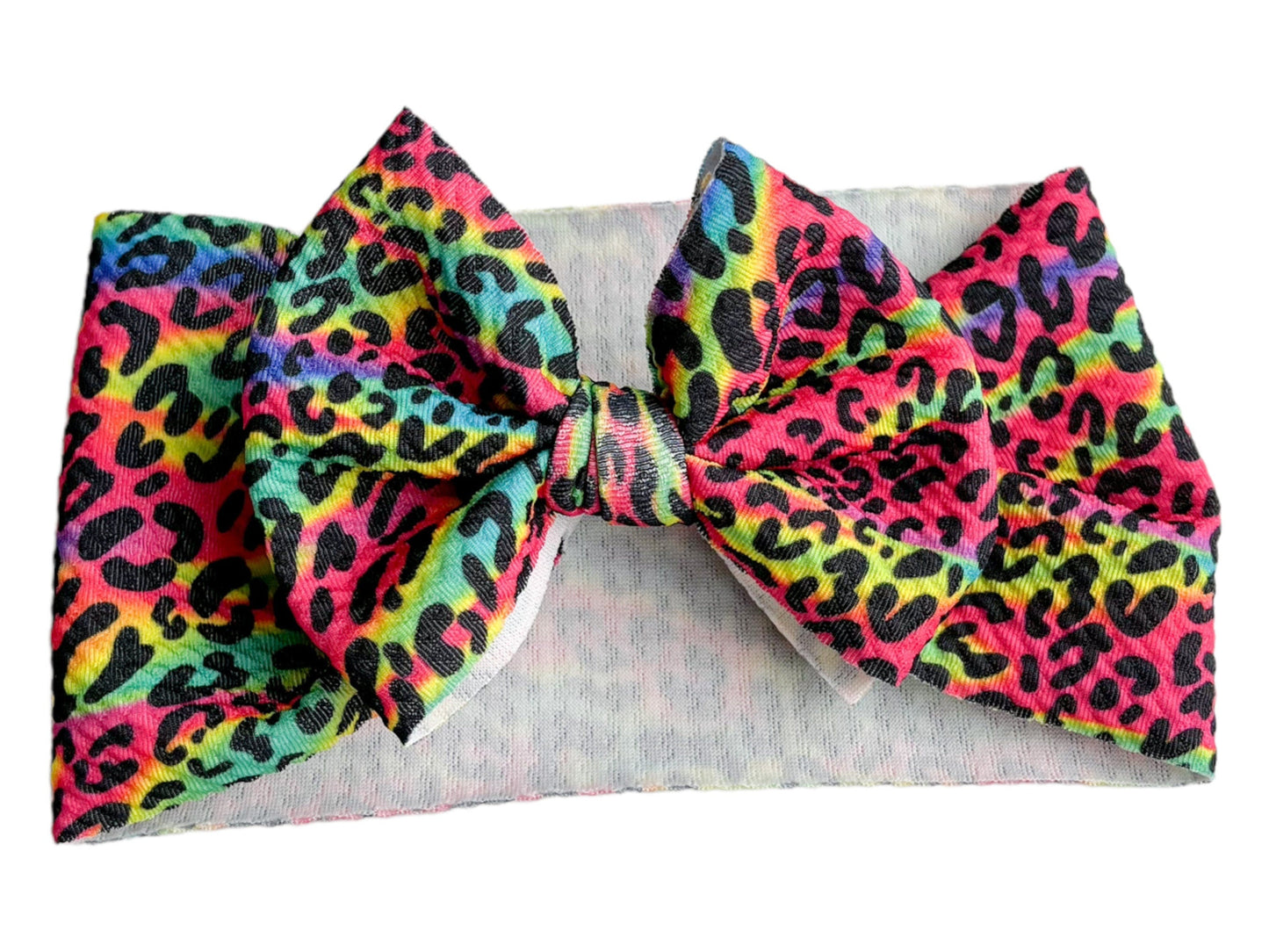 Tie Dye Cheetah Headwrap Bow