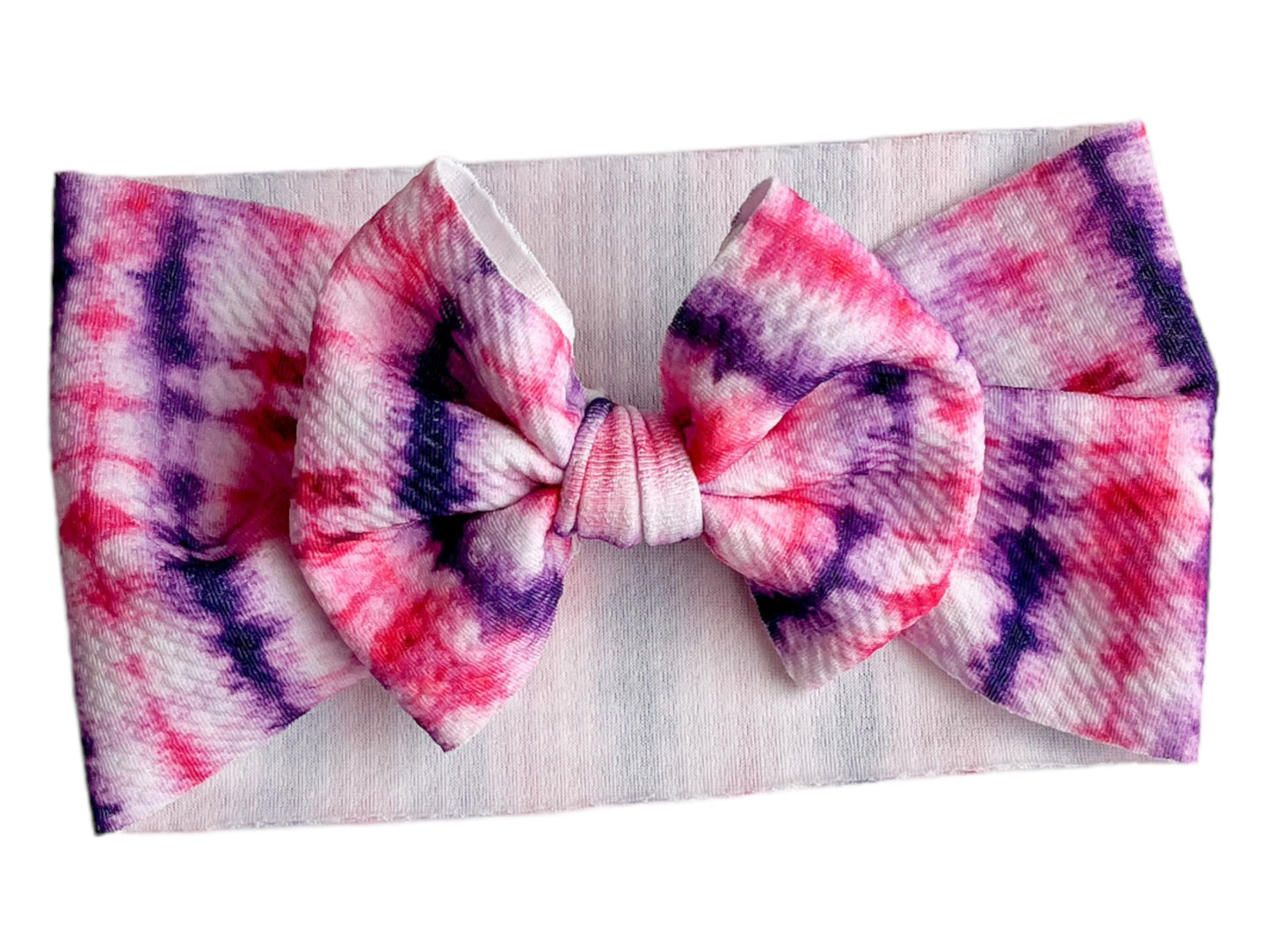 Pink and Purple Tie Dye Headwrap Bow