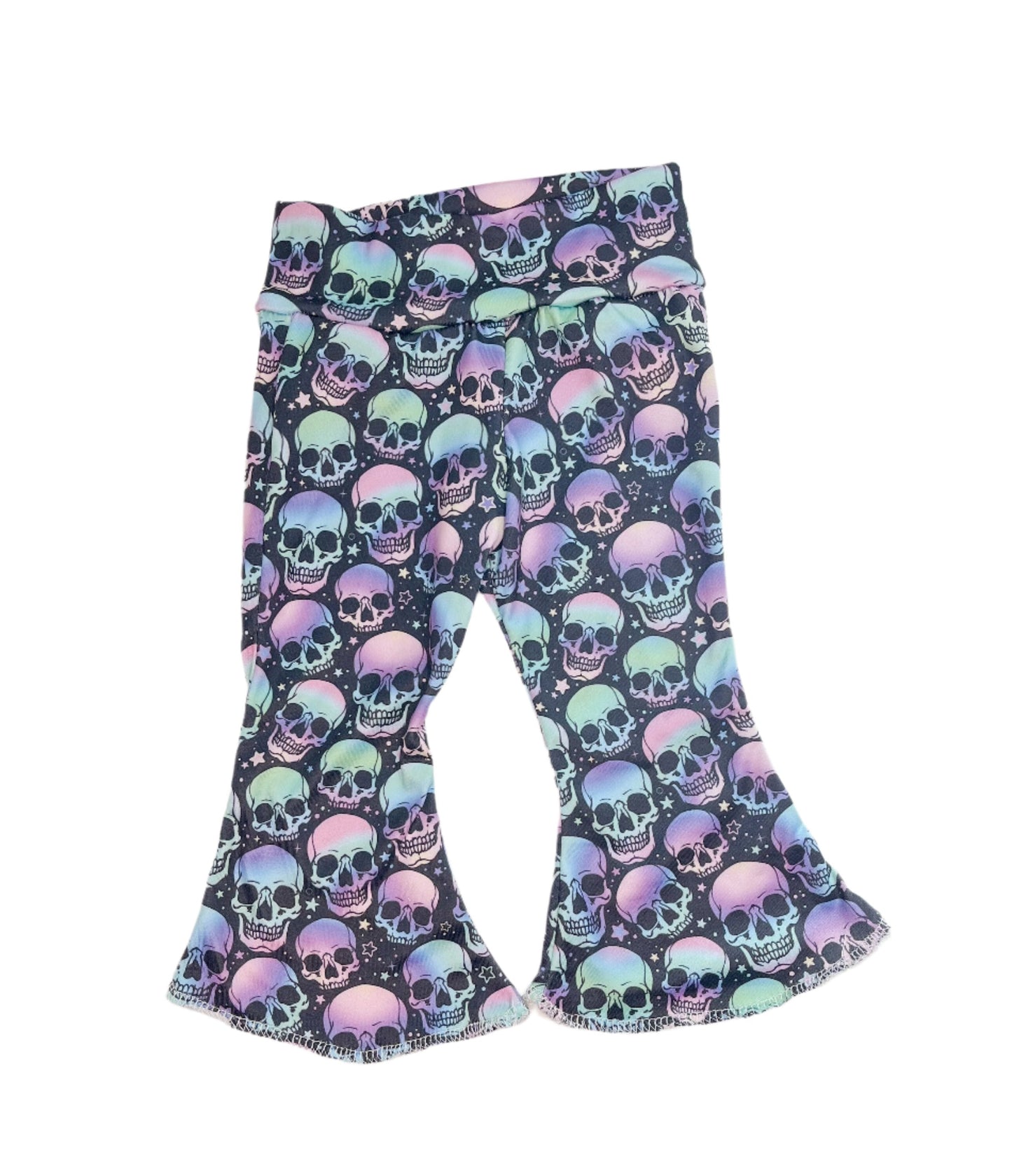 Neon Skulls Halloween Bell Bottoms Set