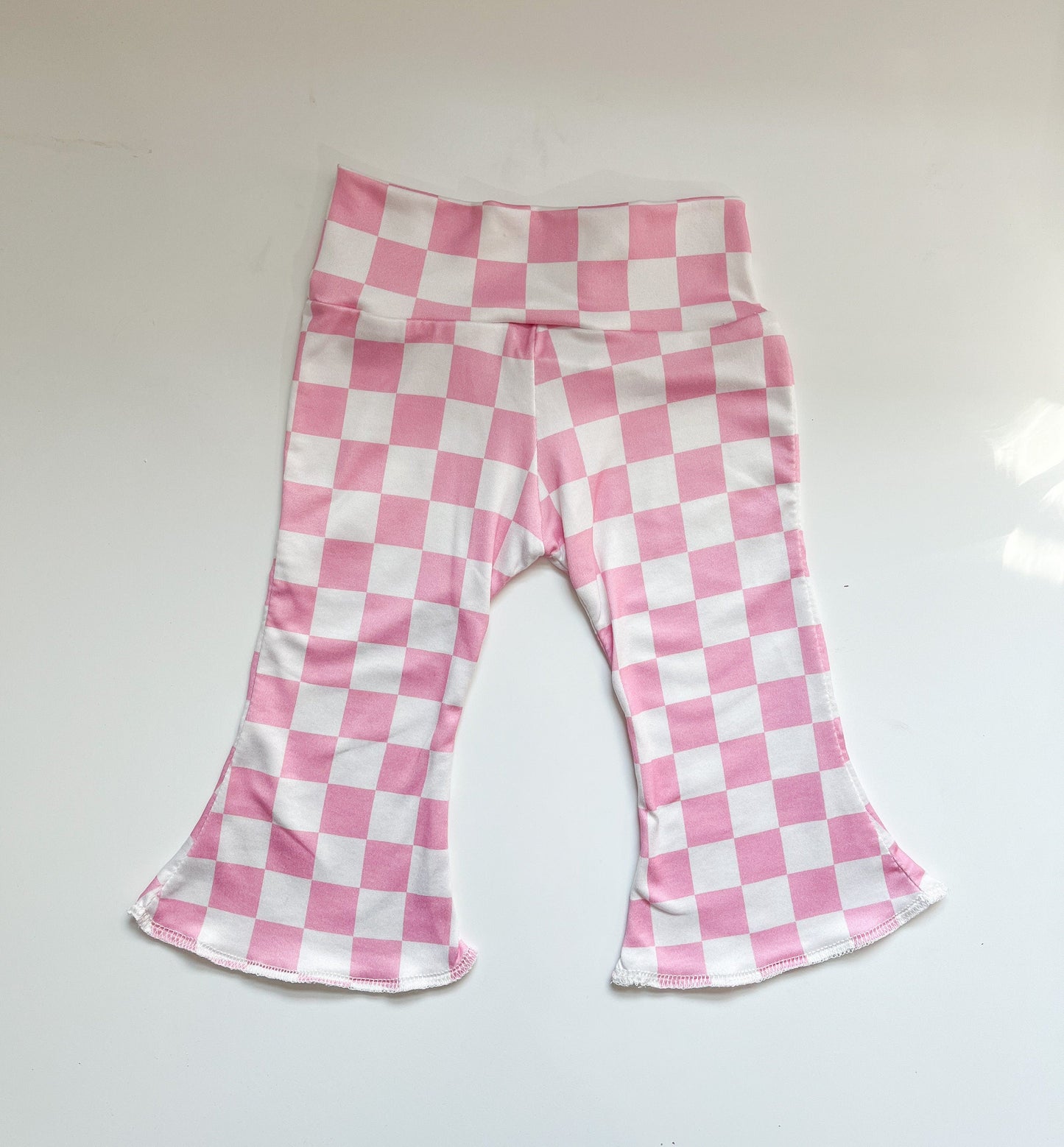Pink Checker Baby Bell Bottoms