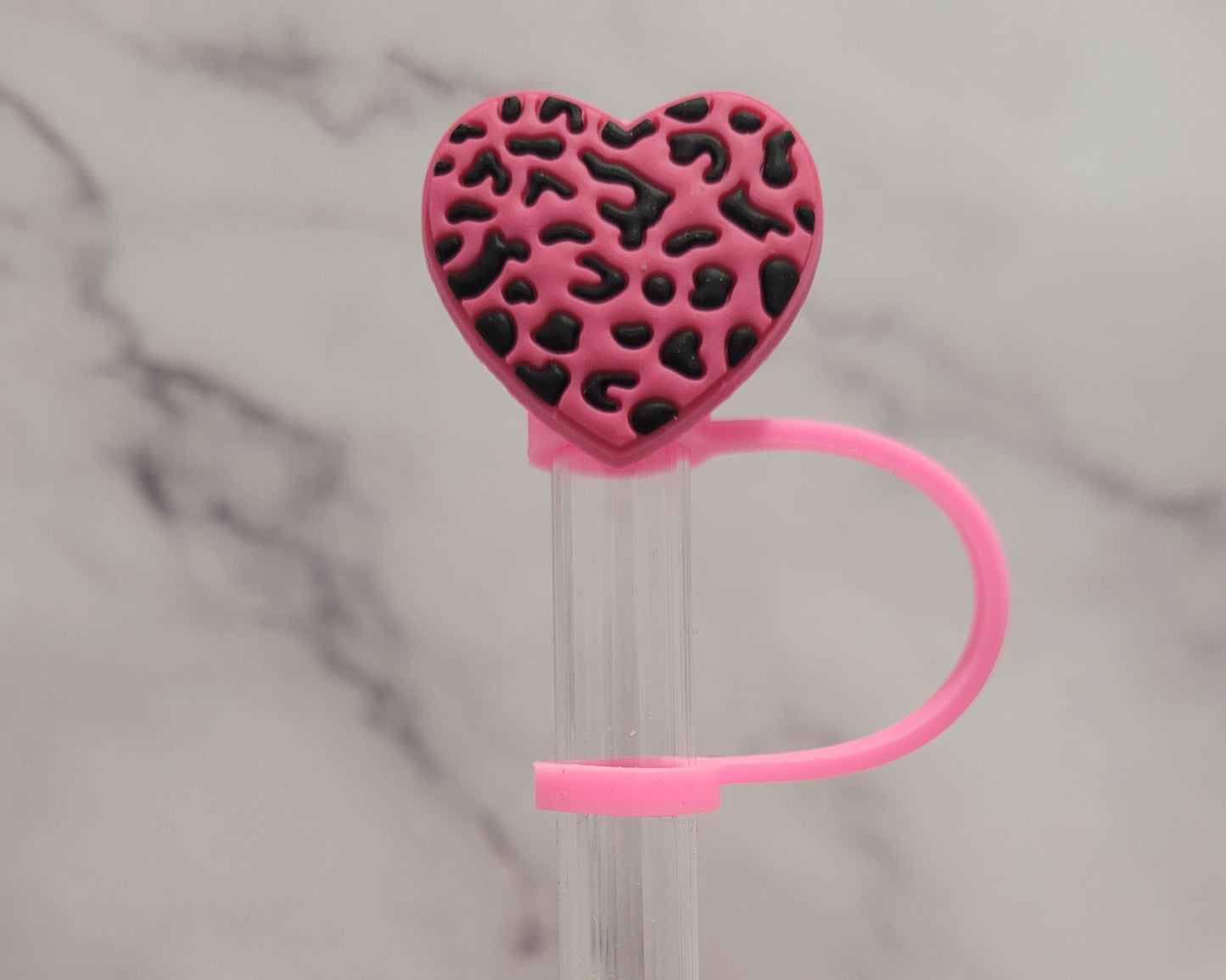 10MM Pink Cheetah print Strawtopper