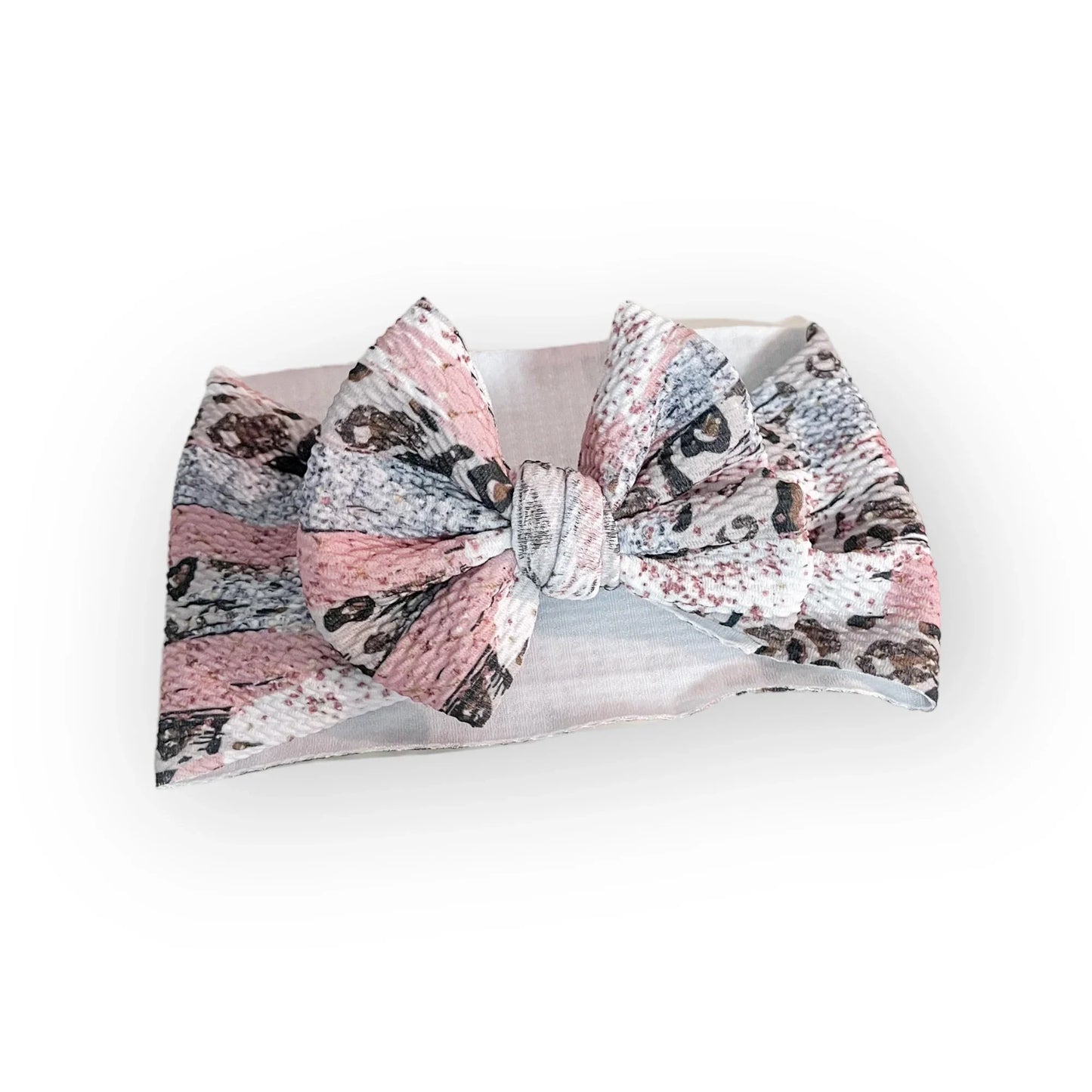 Pink Cheetah Brushstroke Baby Headwrap Bow