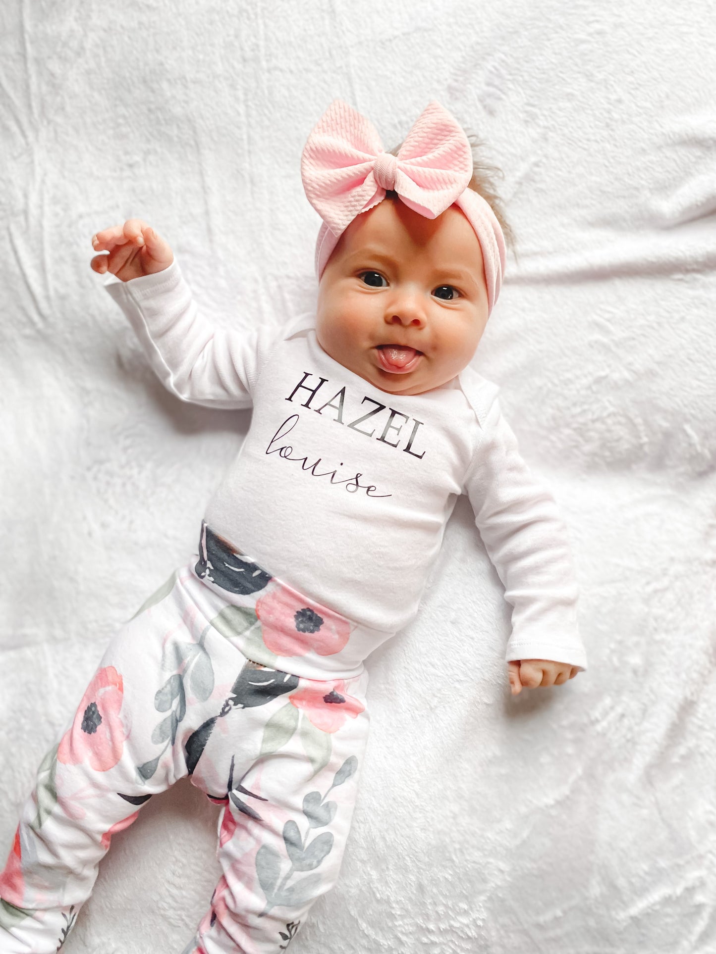 Pink Floral Baby Leggings