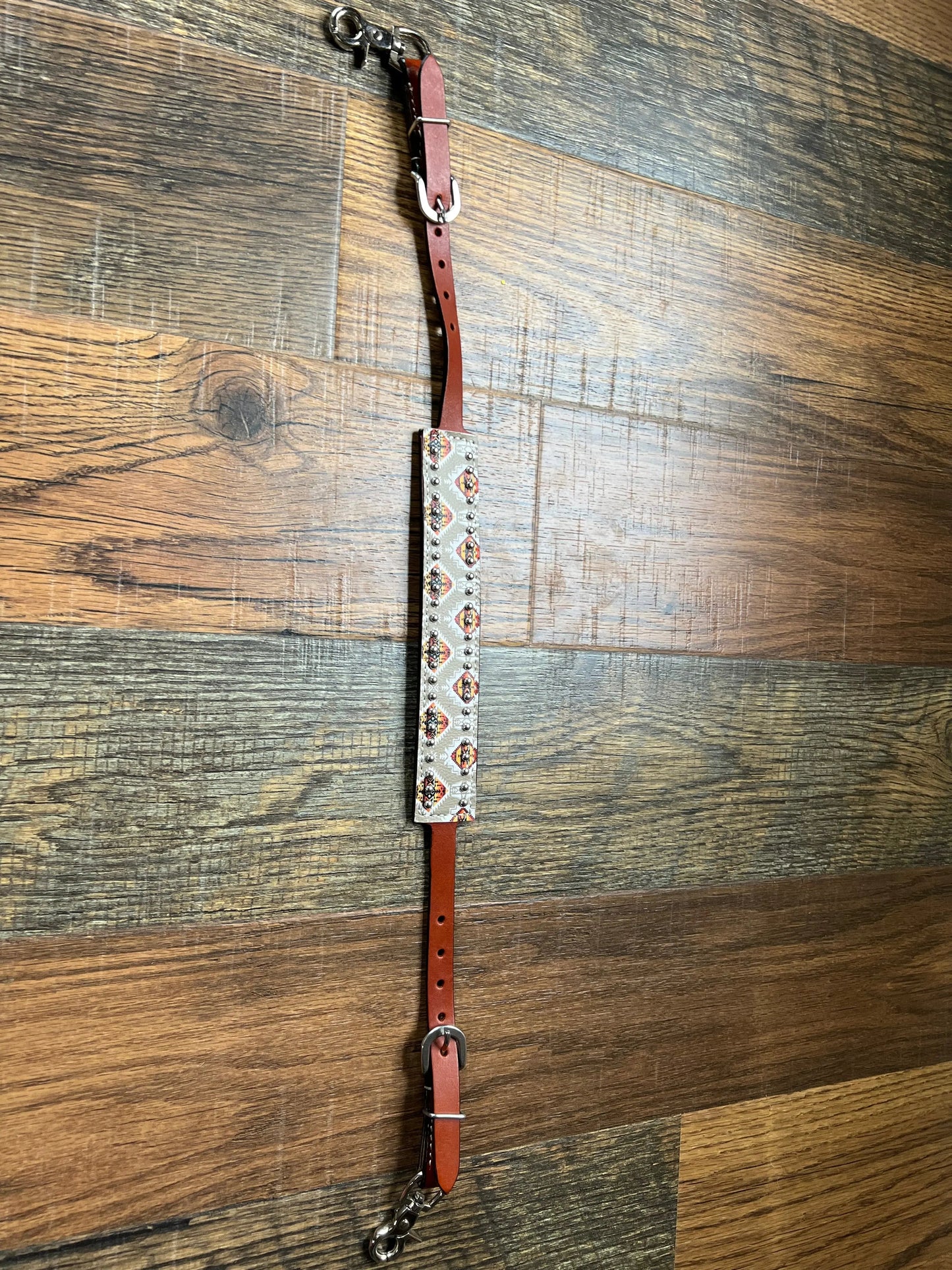 Tan/Orange Southwest Leather Wither Strap