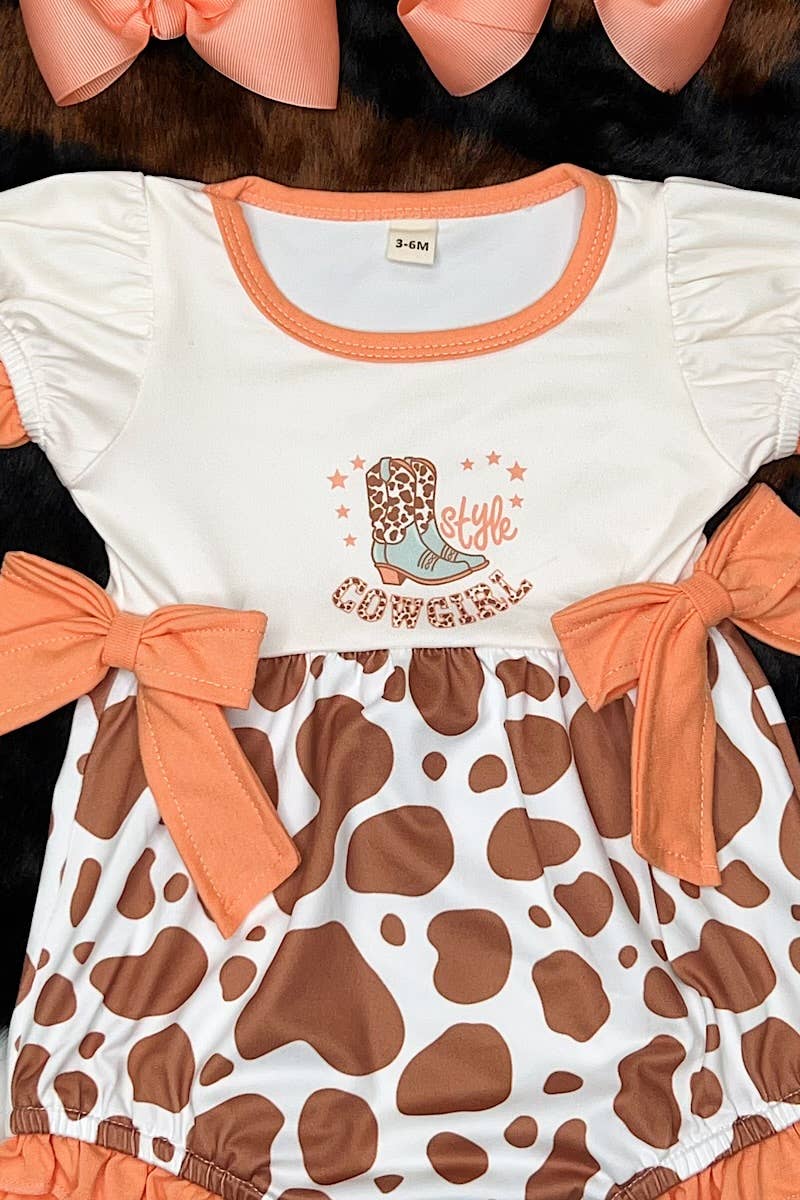 “Style Cowgirl” Cow-Spotted Baby Romper – Wild West Cuteness!