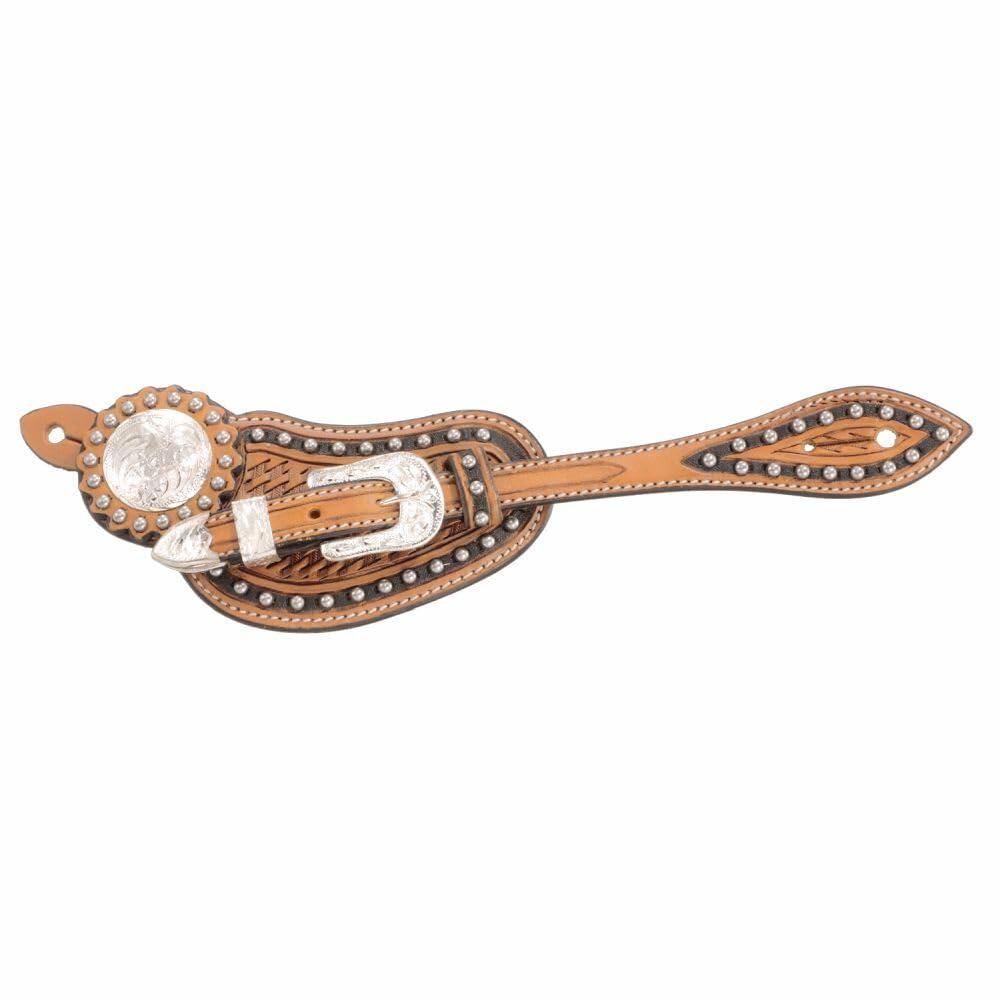 Tough 1 Mens Two Tone Spur Straps w. Silver Lt Oil