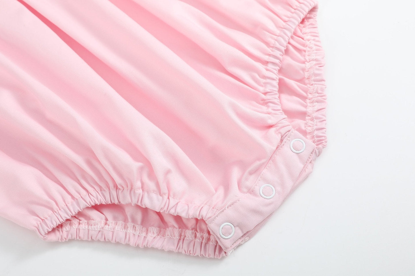 Pink and White Smocked Bubble Romper
