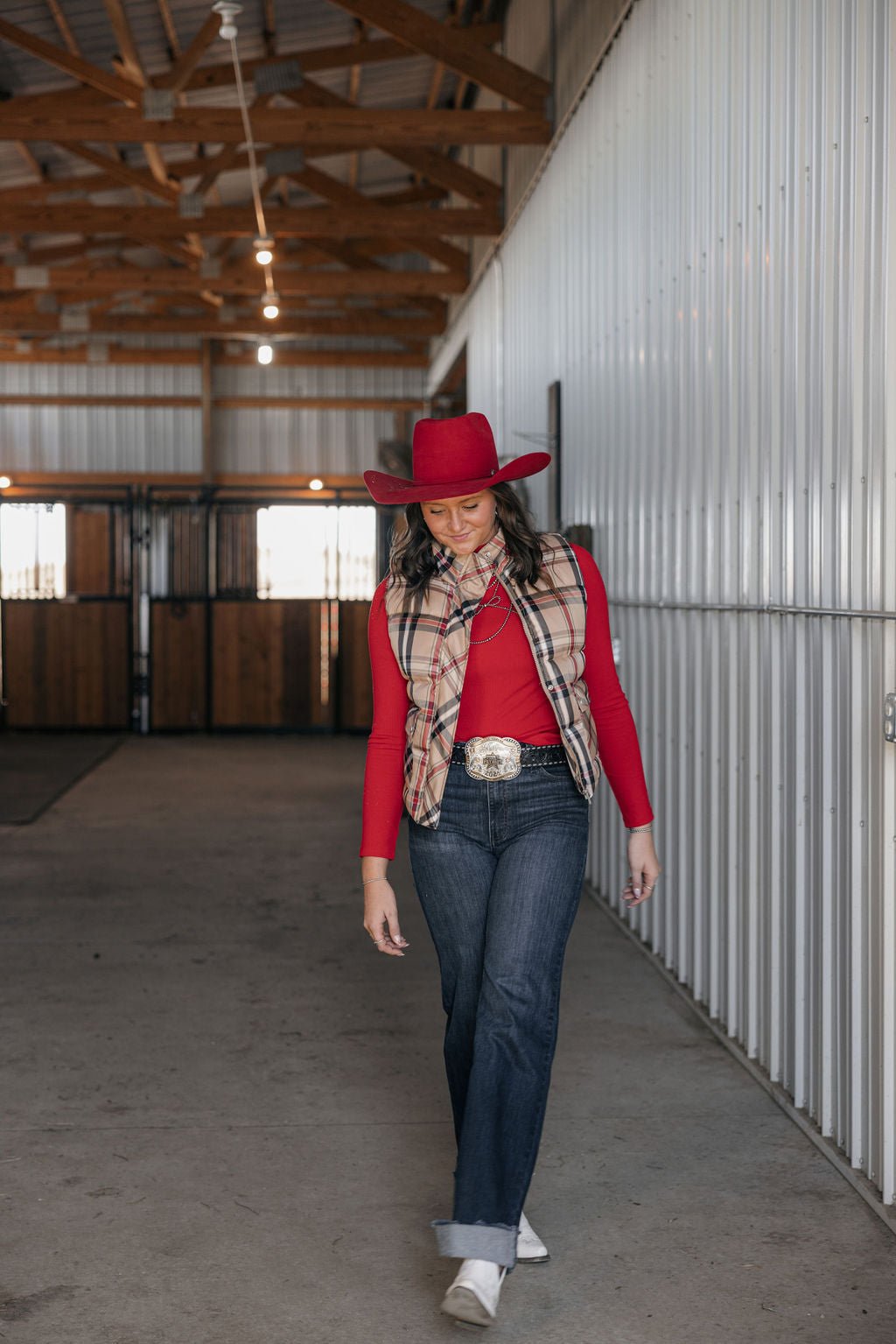 Plaid Check Print Vest - Medium remaining