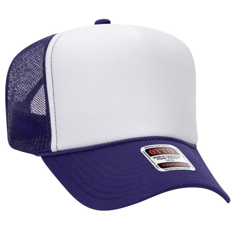 On My Husband's Last Nerve Skeleton Design Adult Otto Foam Trucker Hat