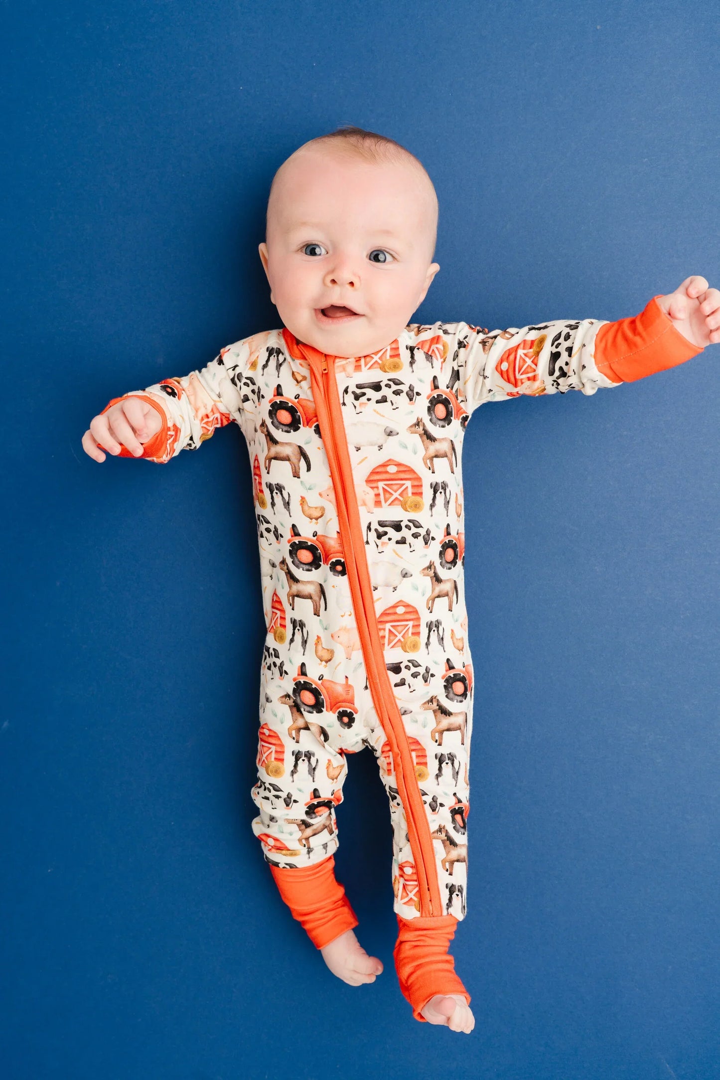 Little One Shop: Little Red Barnyard Bamboo Zippy Romper