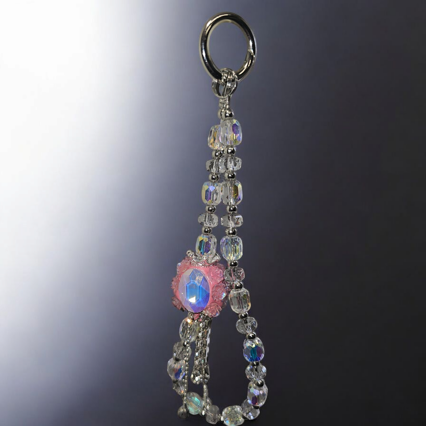 Deluxe Princess Beaded Tumbler Charm Necklace - Princess Pink