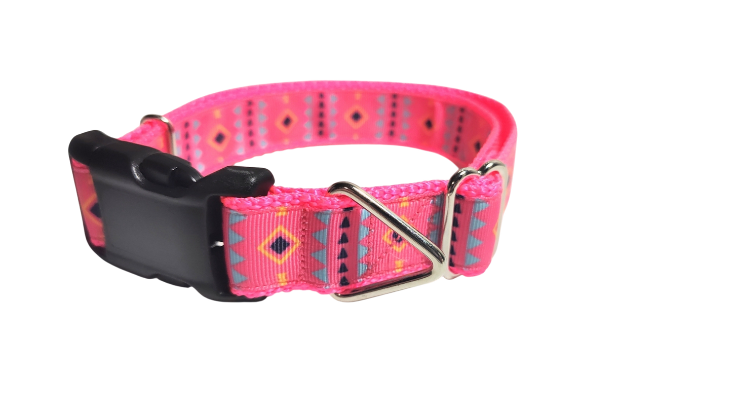 Pink Tribal 2 Nylon Dog Collar