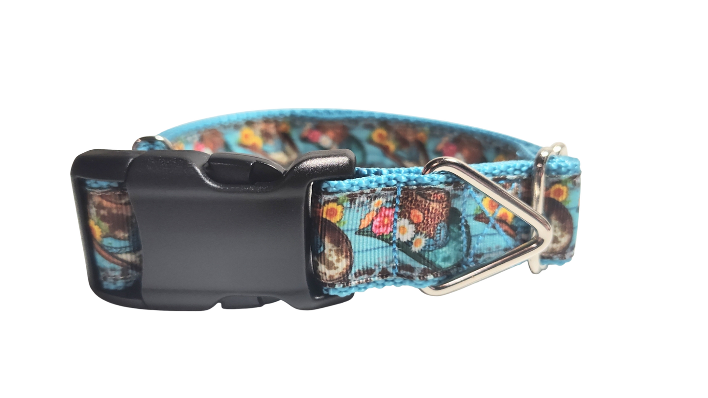 Cowboy Hats and Flowers Nylon Dog Collar