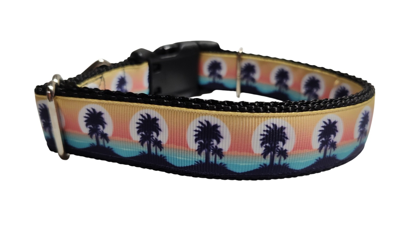 Tropical Sunsets Nylon Dog Collar