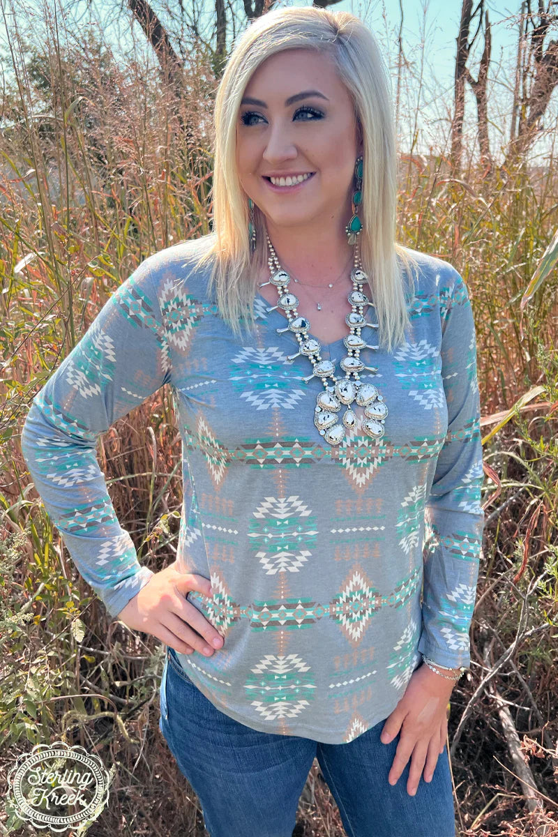 ALAMO HEIGHTS GRAY TOP- SALE