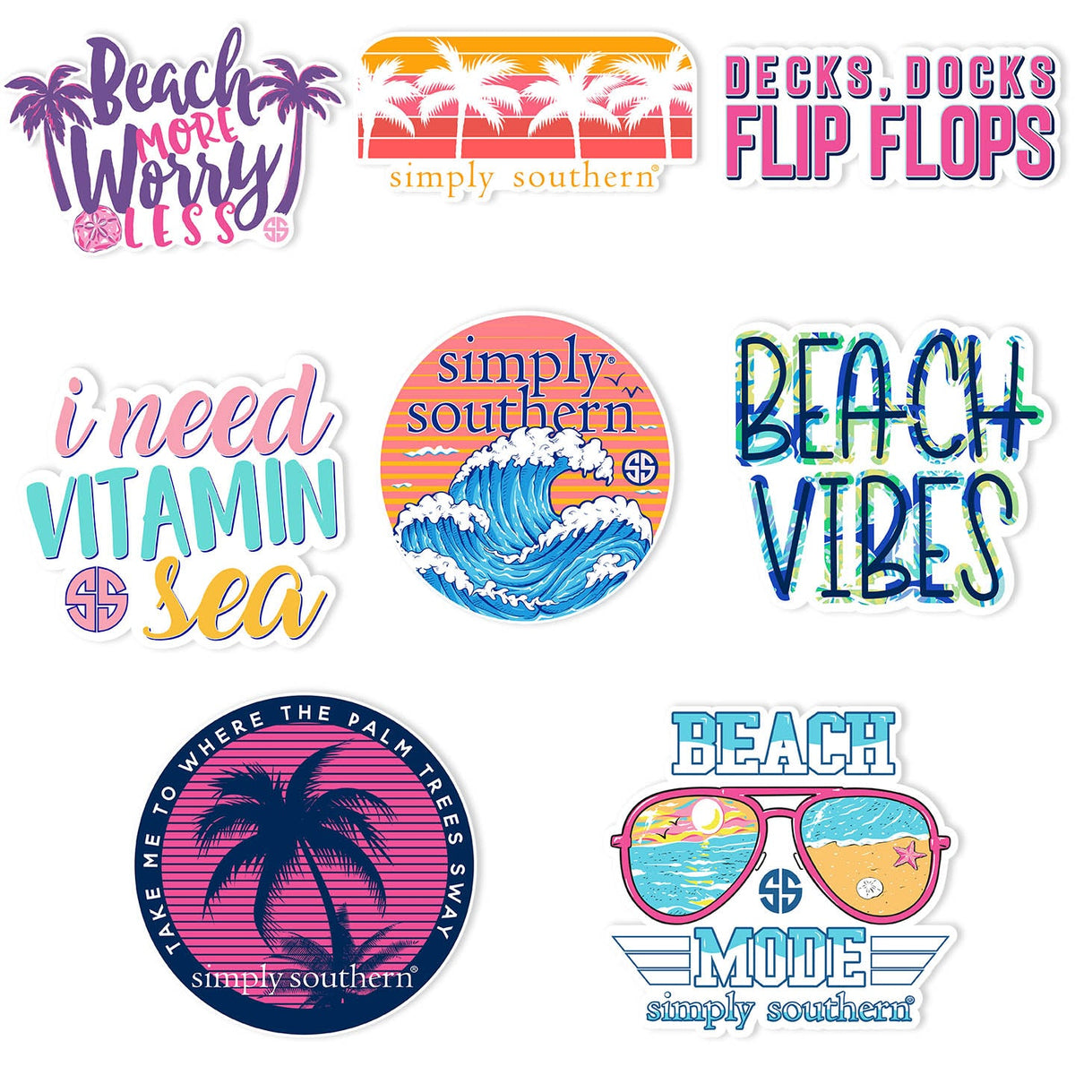 Decals 2 Pack With 6 Mini Stickers - SS - S21 - Simply Southern