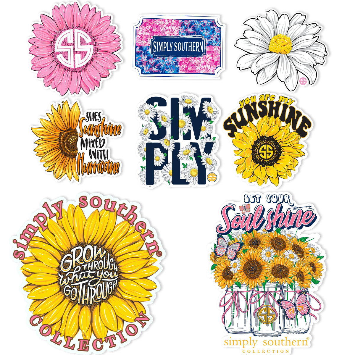 Decals 2 Pack With 6 Mini Stickers - SS - S21 - Simply Southern