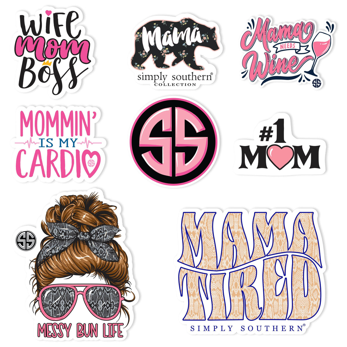 Decals 2 Pack With 6 Mini Stickers - SS - S21 - Simply Southern