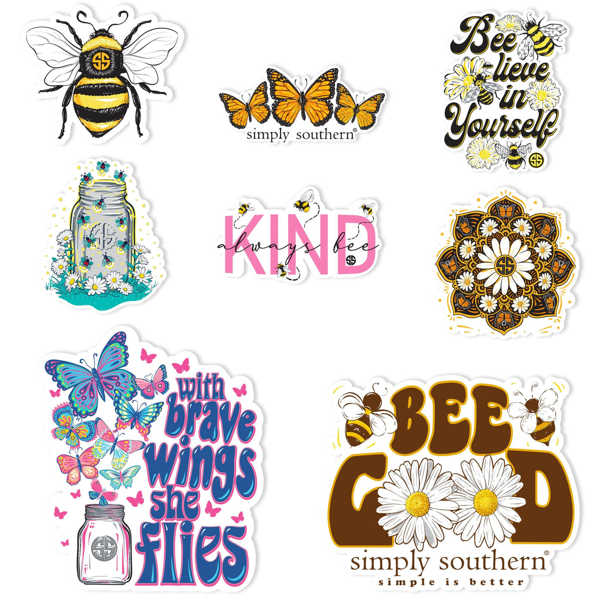 Decals 2 Pack With 6 Mini Stickers - SS - S21 - Simply Southern