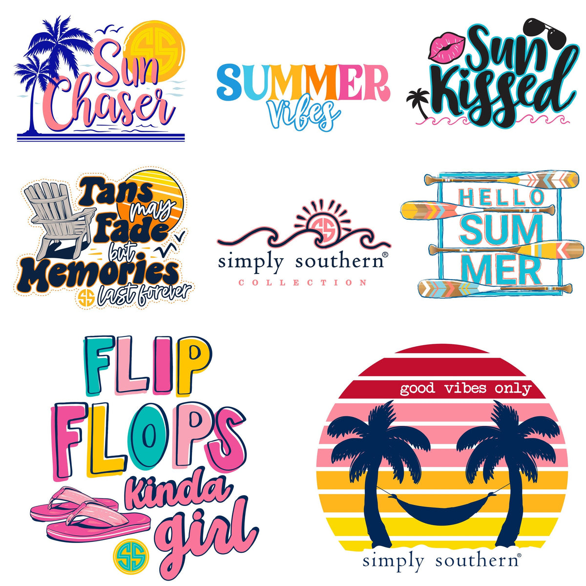 Decals 2 Pack With 6 Mini Stickers - SS - S21 - Simply Southern