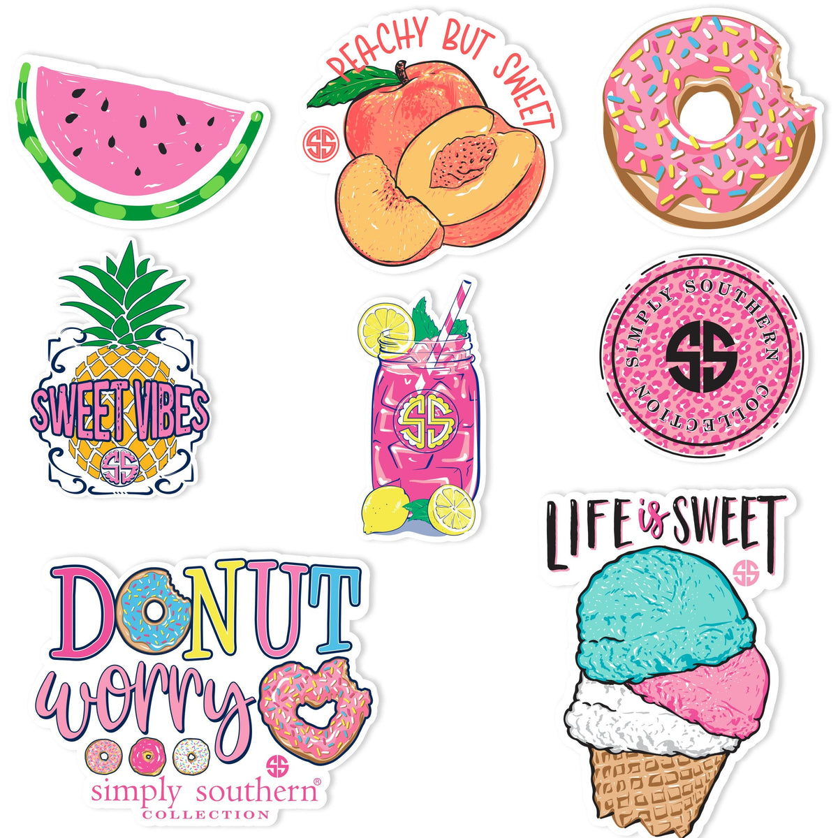 Decals 2 Pack With 6 Mini Stickers - SS - S21 - Simply Southern