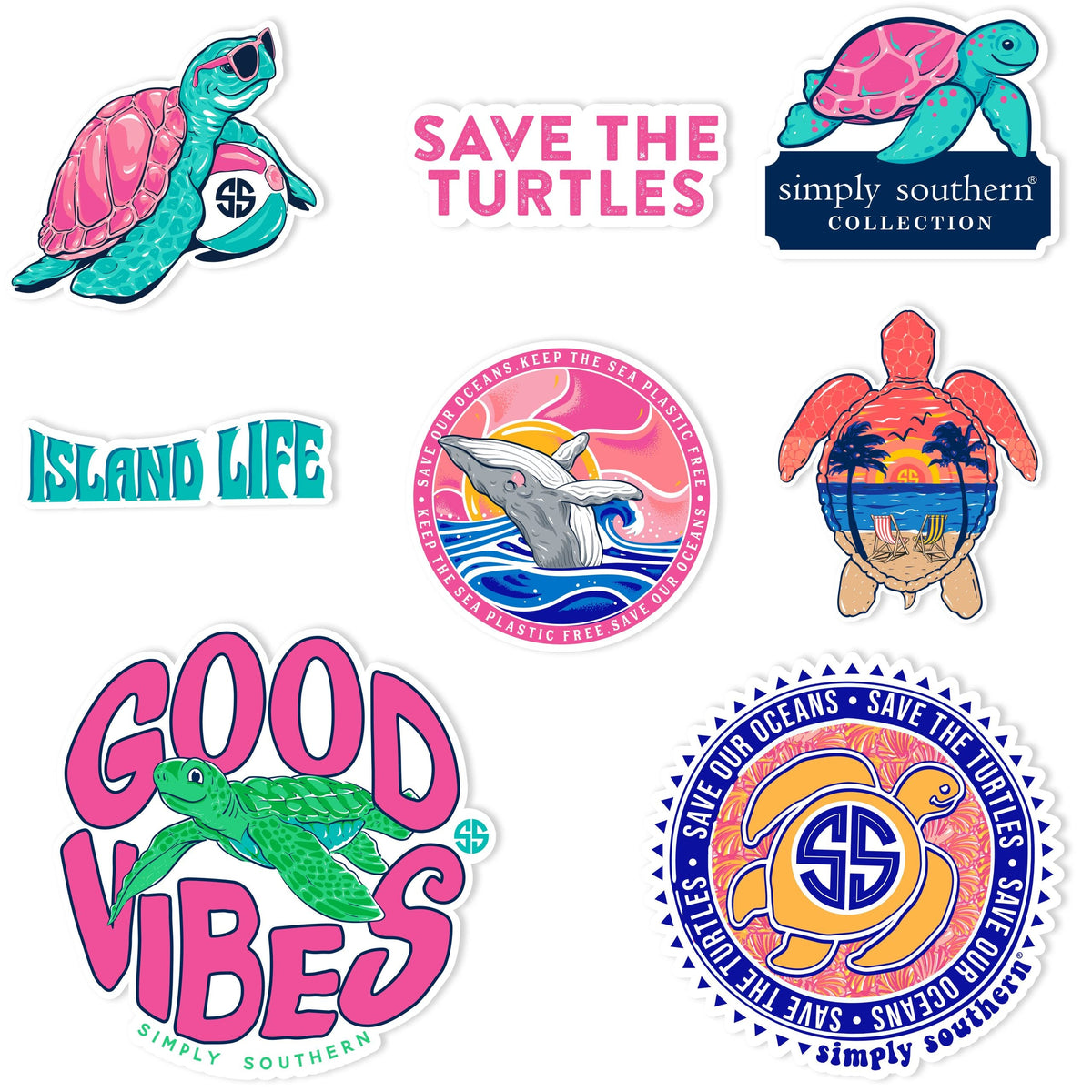 Decals 2 Pack With 6 Mini Stickers - SS - S21 - Simply Southern