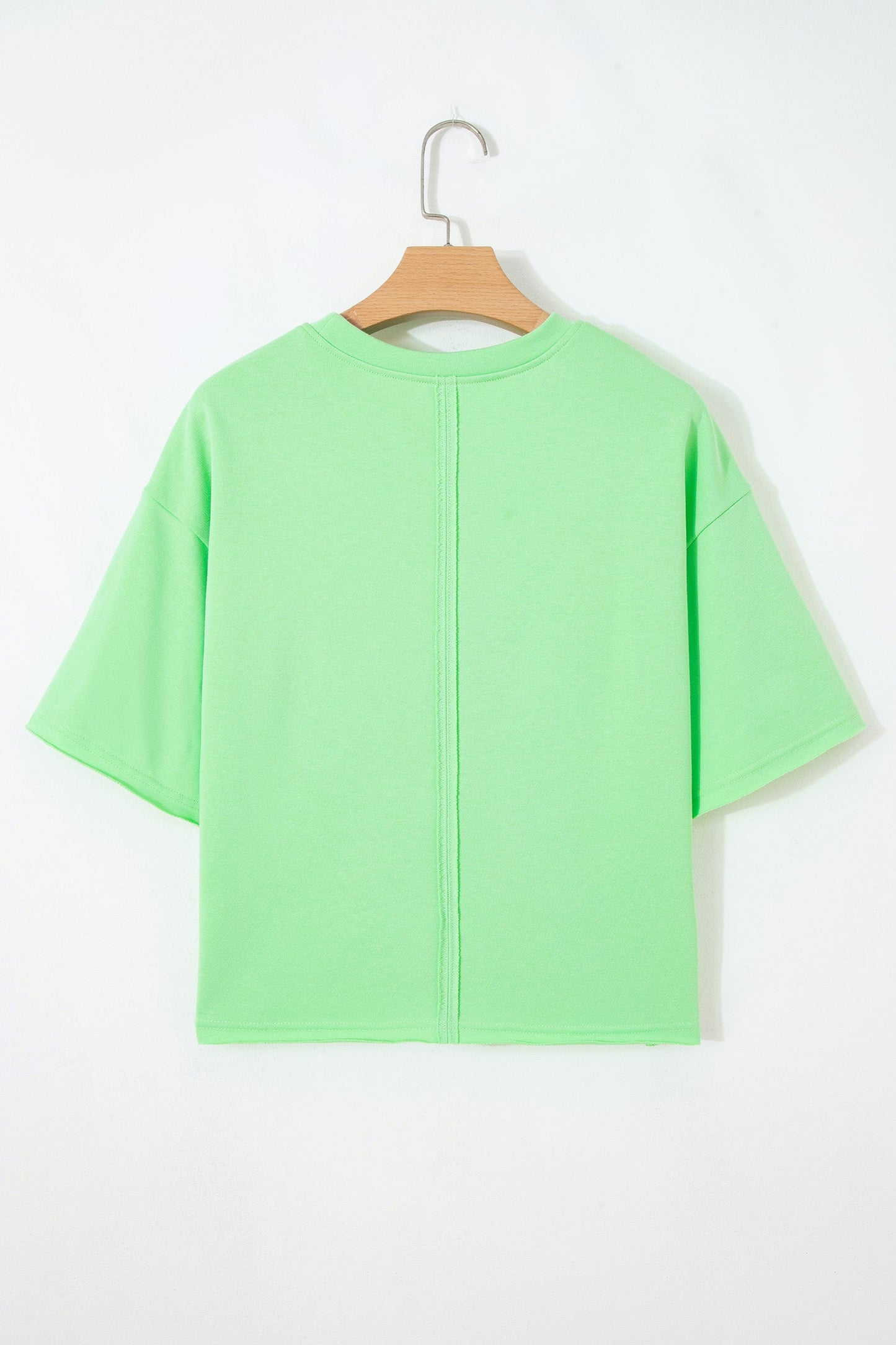 Crab Embroidered Patch Loose Round Neck Tee