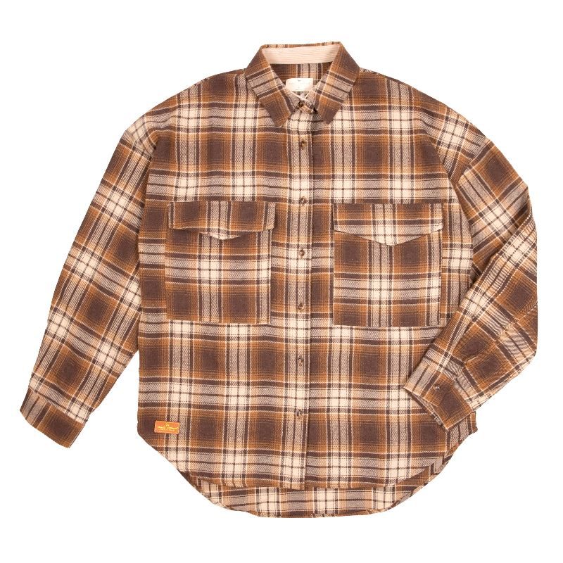 Plaid Shacket - Shirt - Tawny Plaid - F23 - Simply Southern