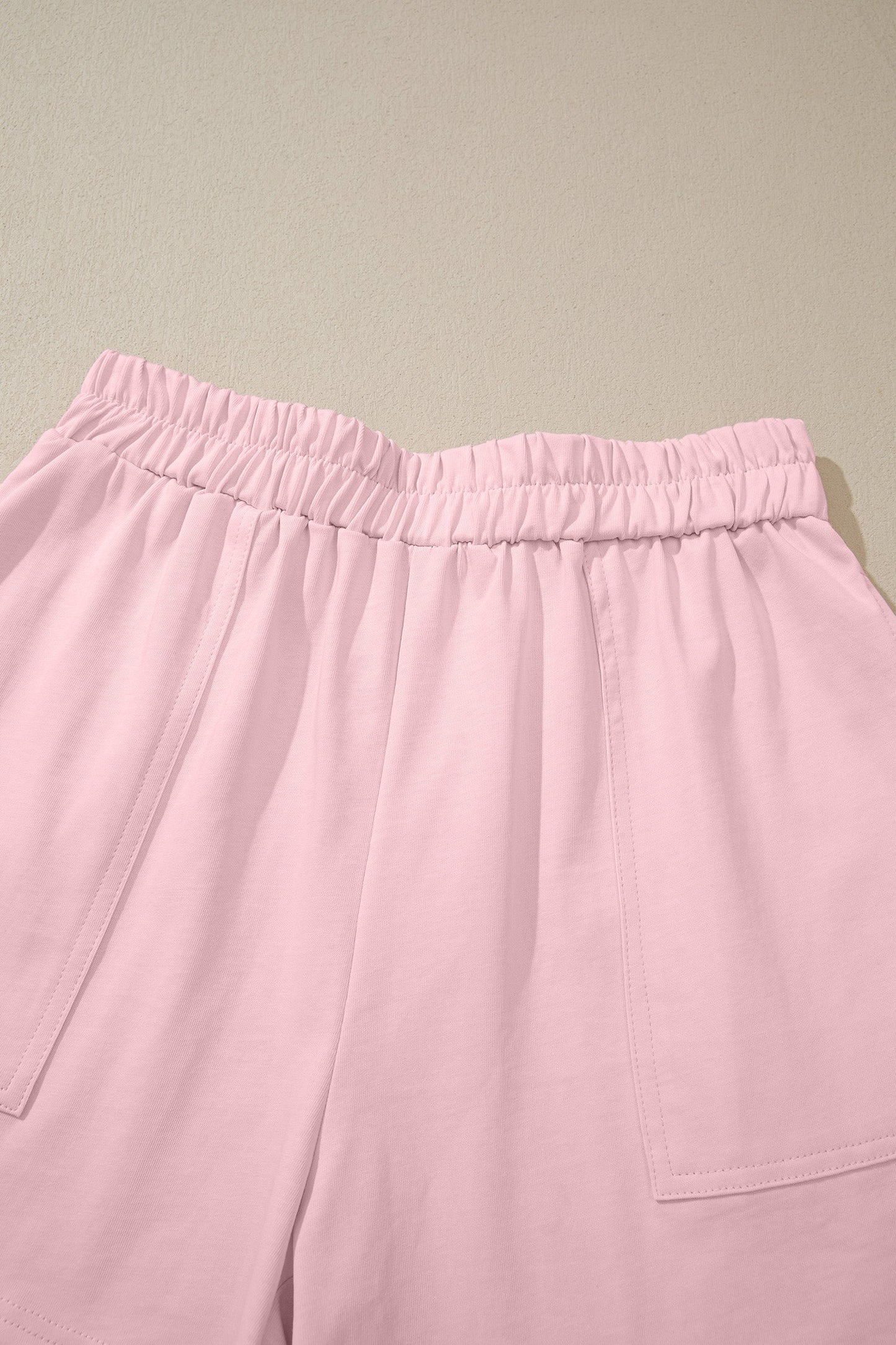 Solid Stitched Tank Top & Elastic Short Set