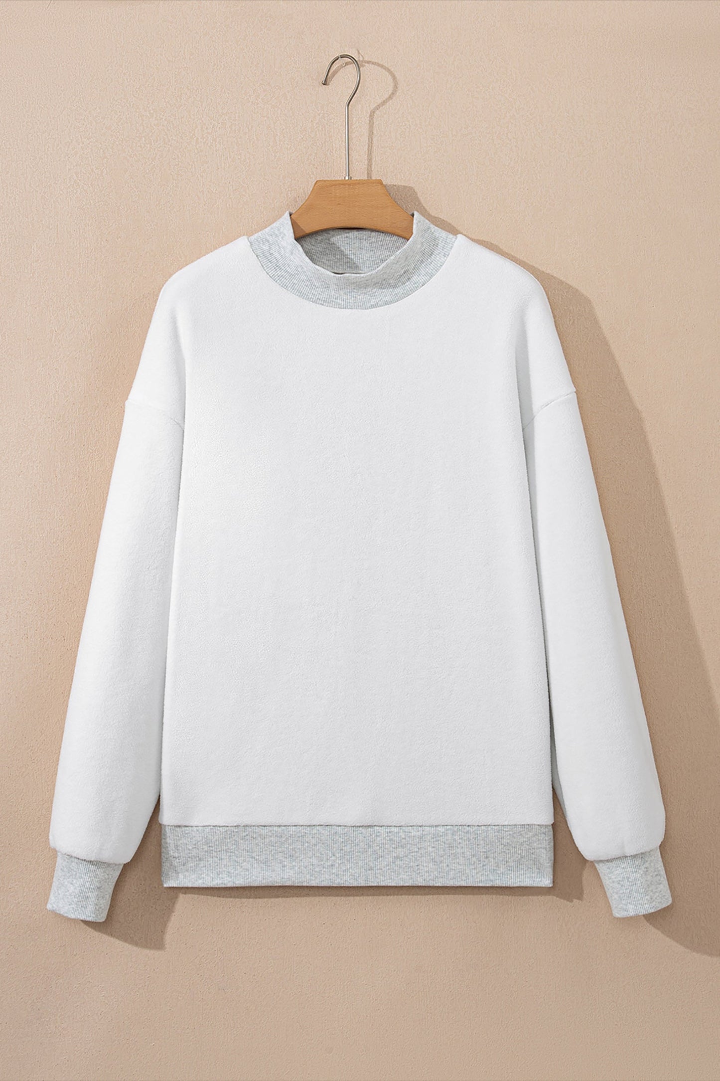 Solid Reversible Mock Neck Oversized Sweatshirt