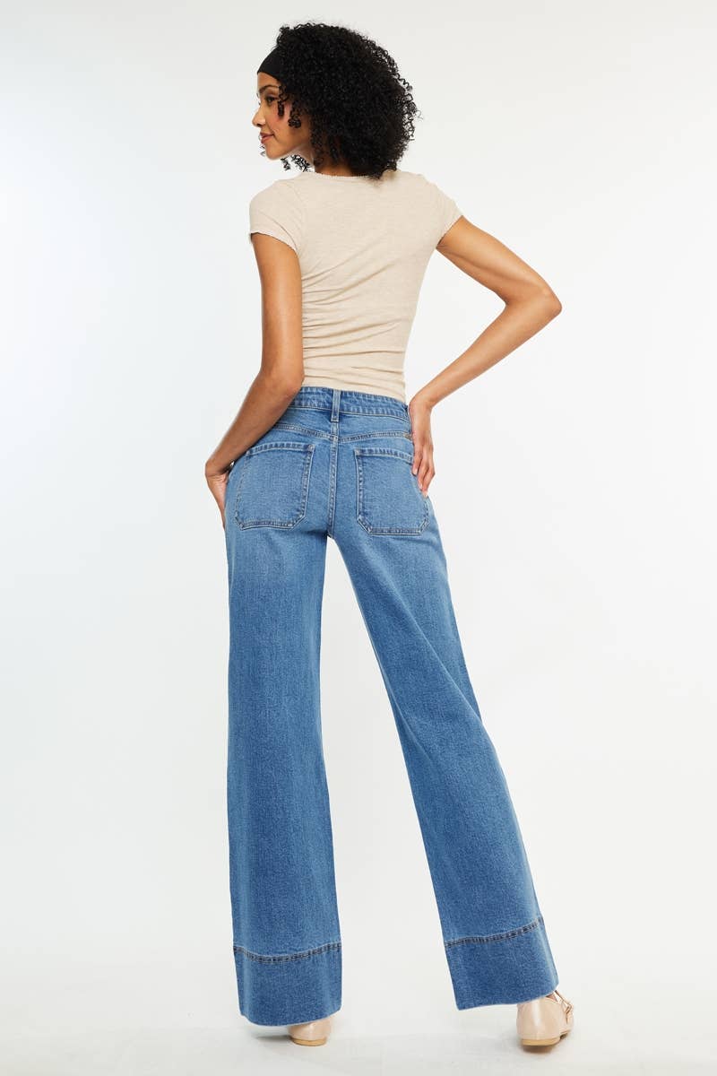 Kan Can USA - MID RISE WIDE LEG JEANS
