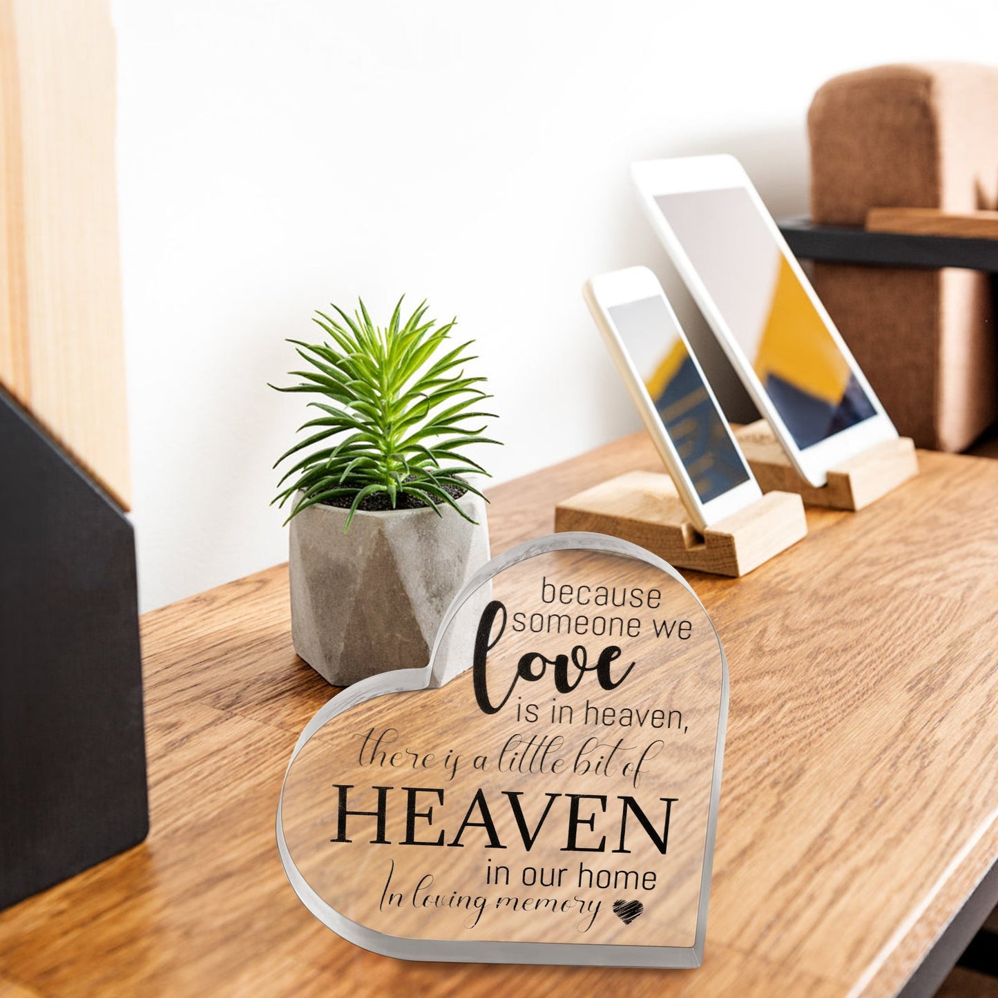 Memorial Heart With Gift Box - Acrylic Heaven In Our Home