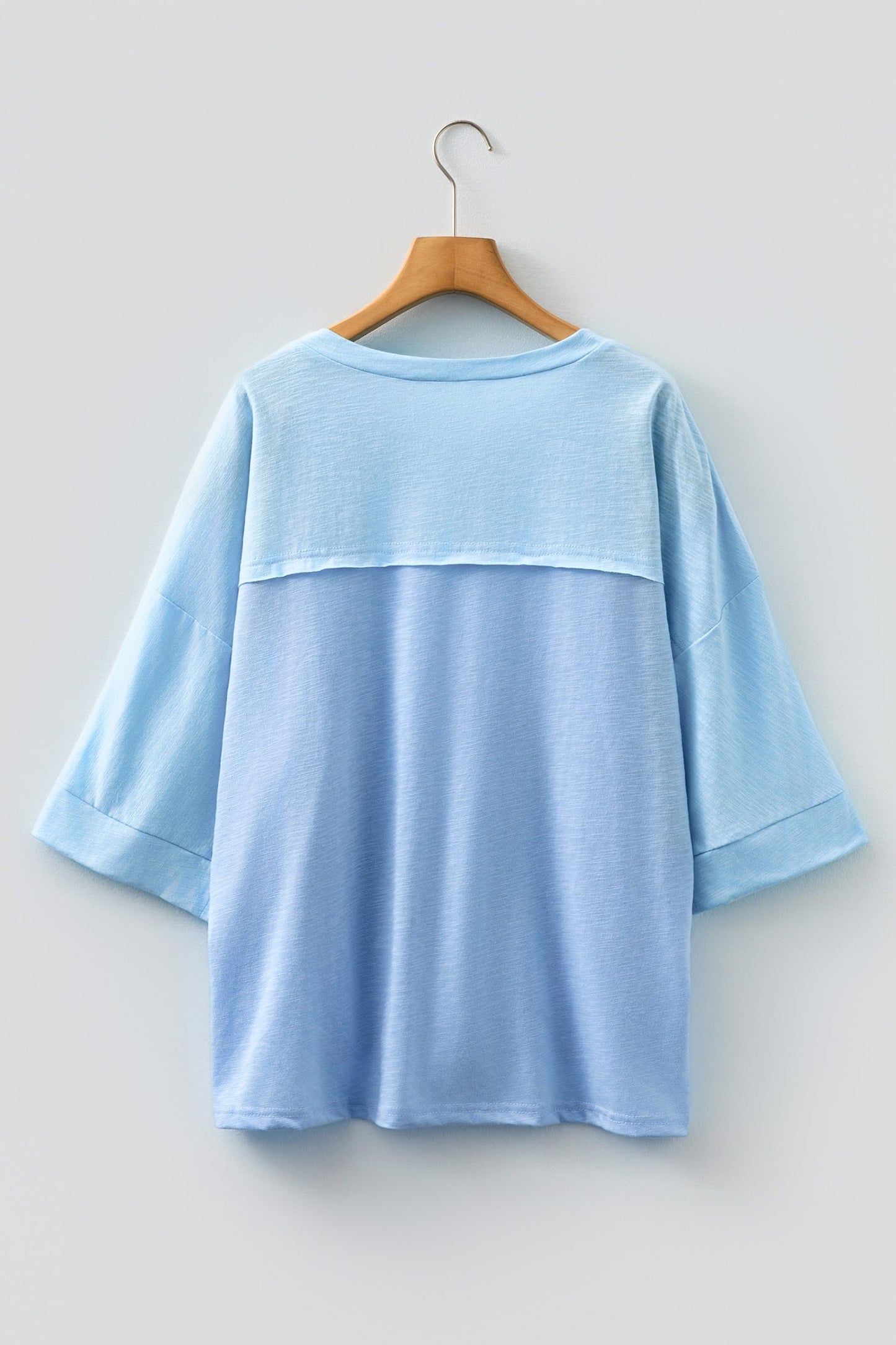 Flower Patch Exposed Seam 3/4 Sleeve T-Shirt