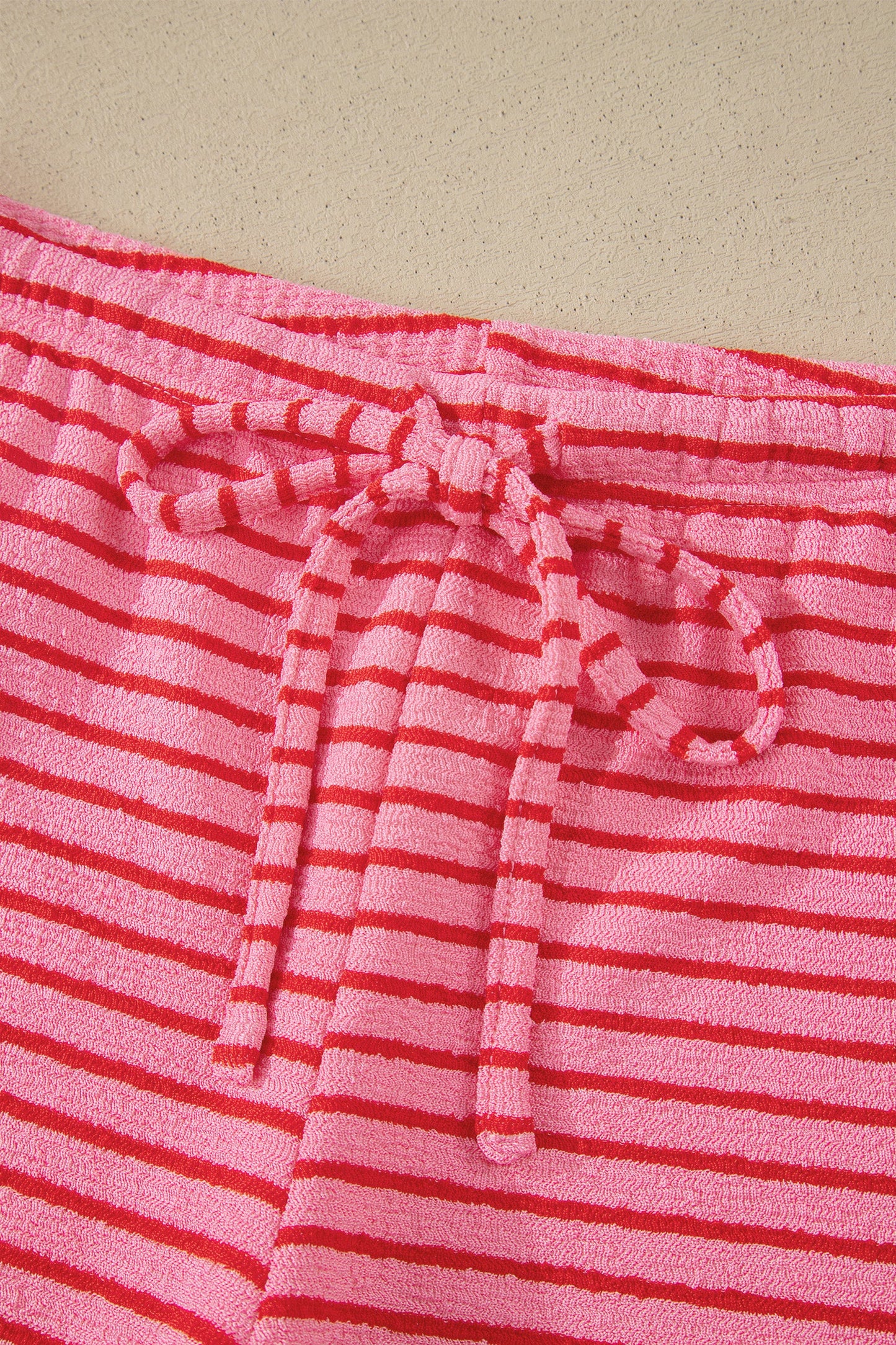 Stripe Side Split Tee & Drawstring Shorts Set