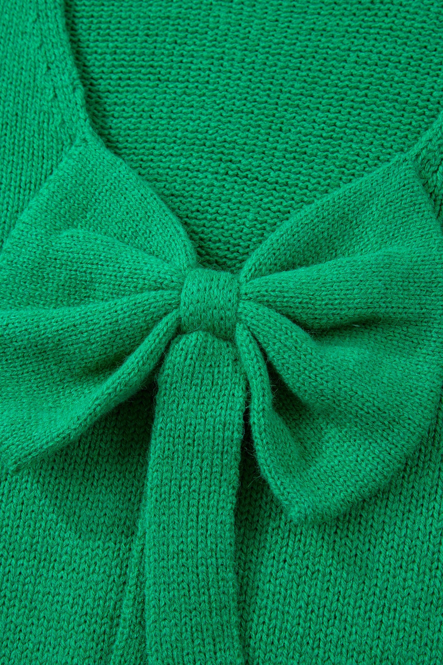 Bow Tie Backless Bubble Sleeve Sweater