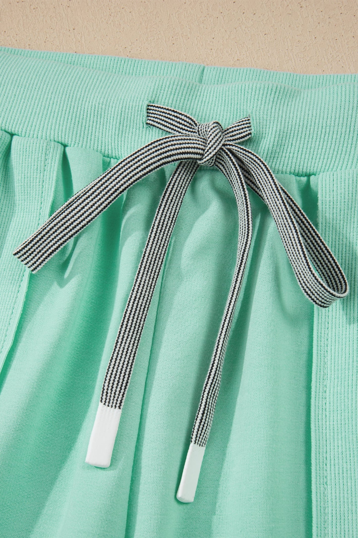 Solid V-Neck Tee and Drawstring Pants Set